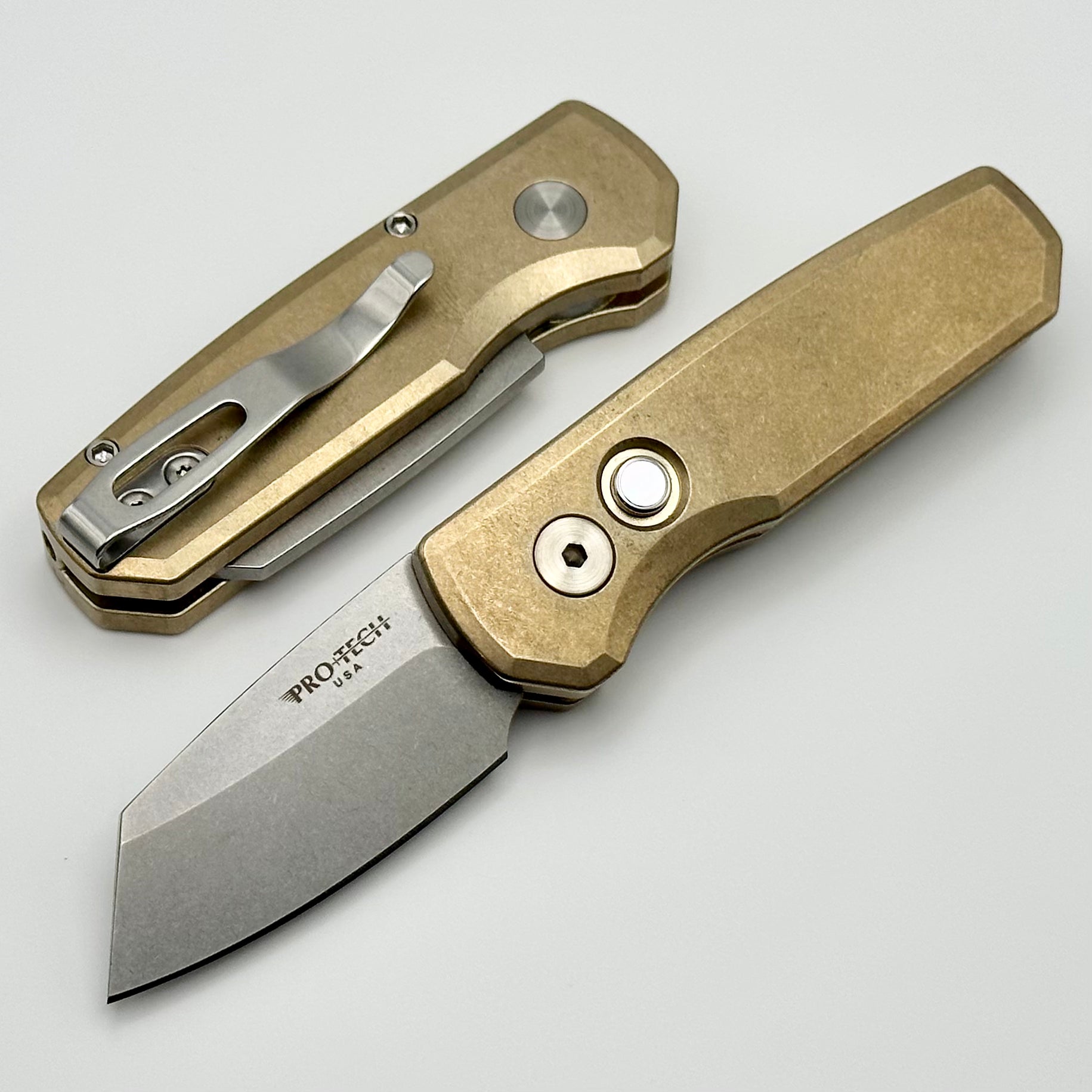 Pro-Tech Runt 5 w/ AlBronze Handle & Stonewash MagnaCut Reverse Tanto R5410