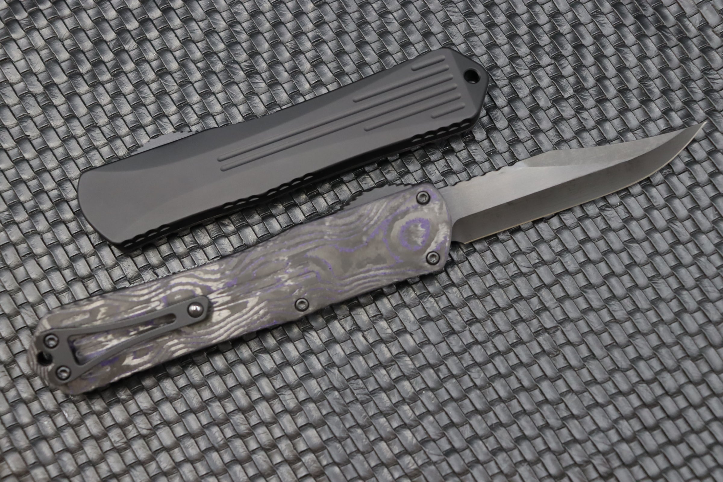 Heretic Knives Manticore X Bowie DLC & Purple Camo Carbon H030B-6A-PUCF