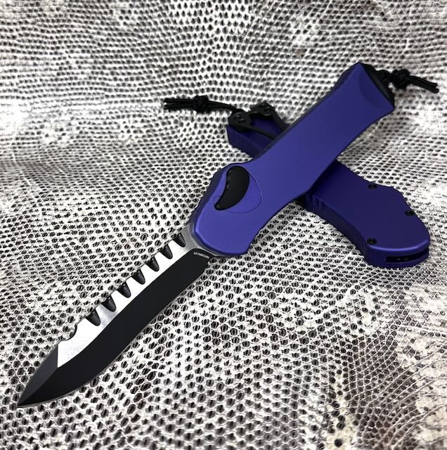 Heretic Hydra V3 Purple Aluminum Handle & Two Tone Black Recurve MagnaCut H008-10A-PU