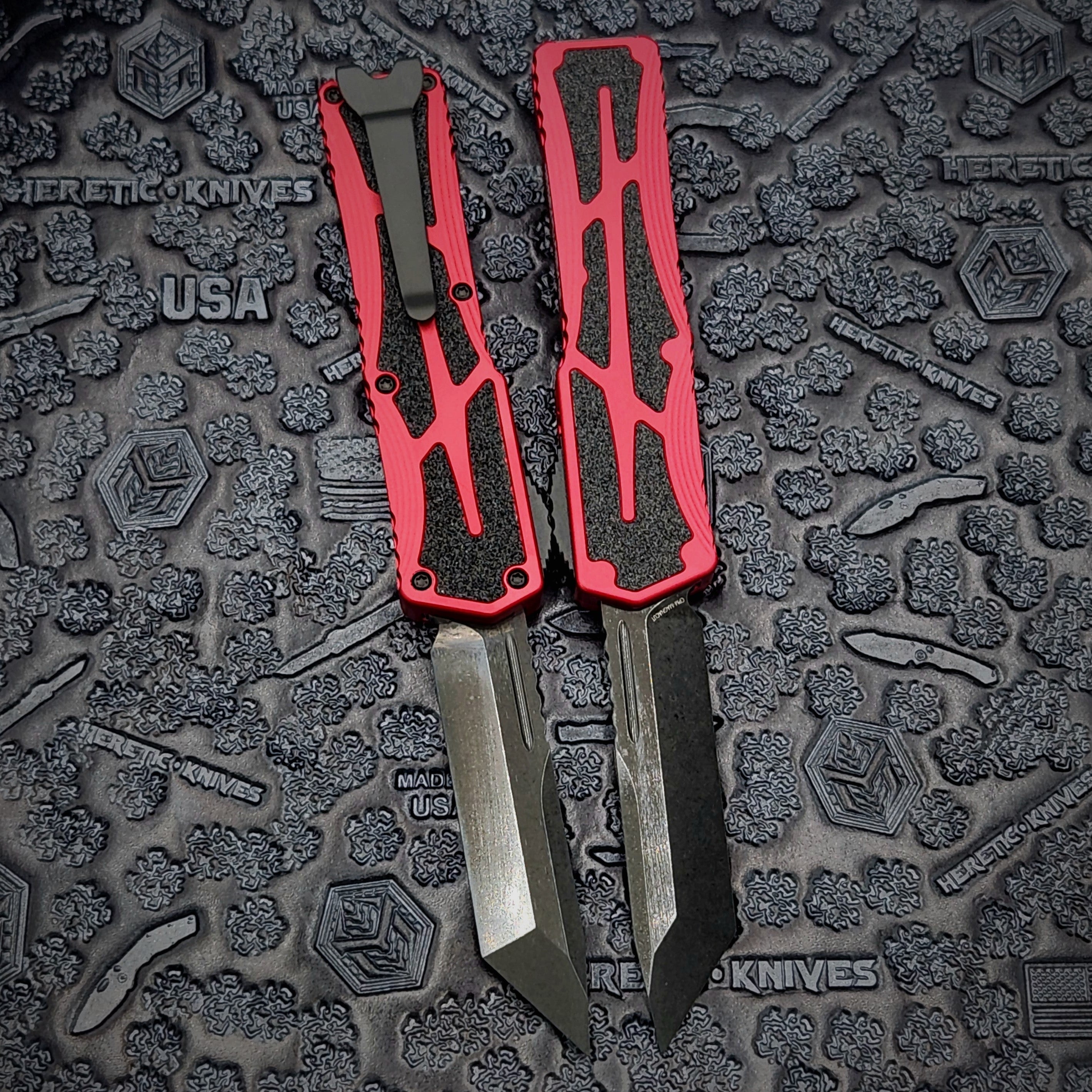 Heretic Knives Colossus DLC Tanto Magnacut & Red Handle H040-6A-RED