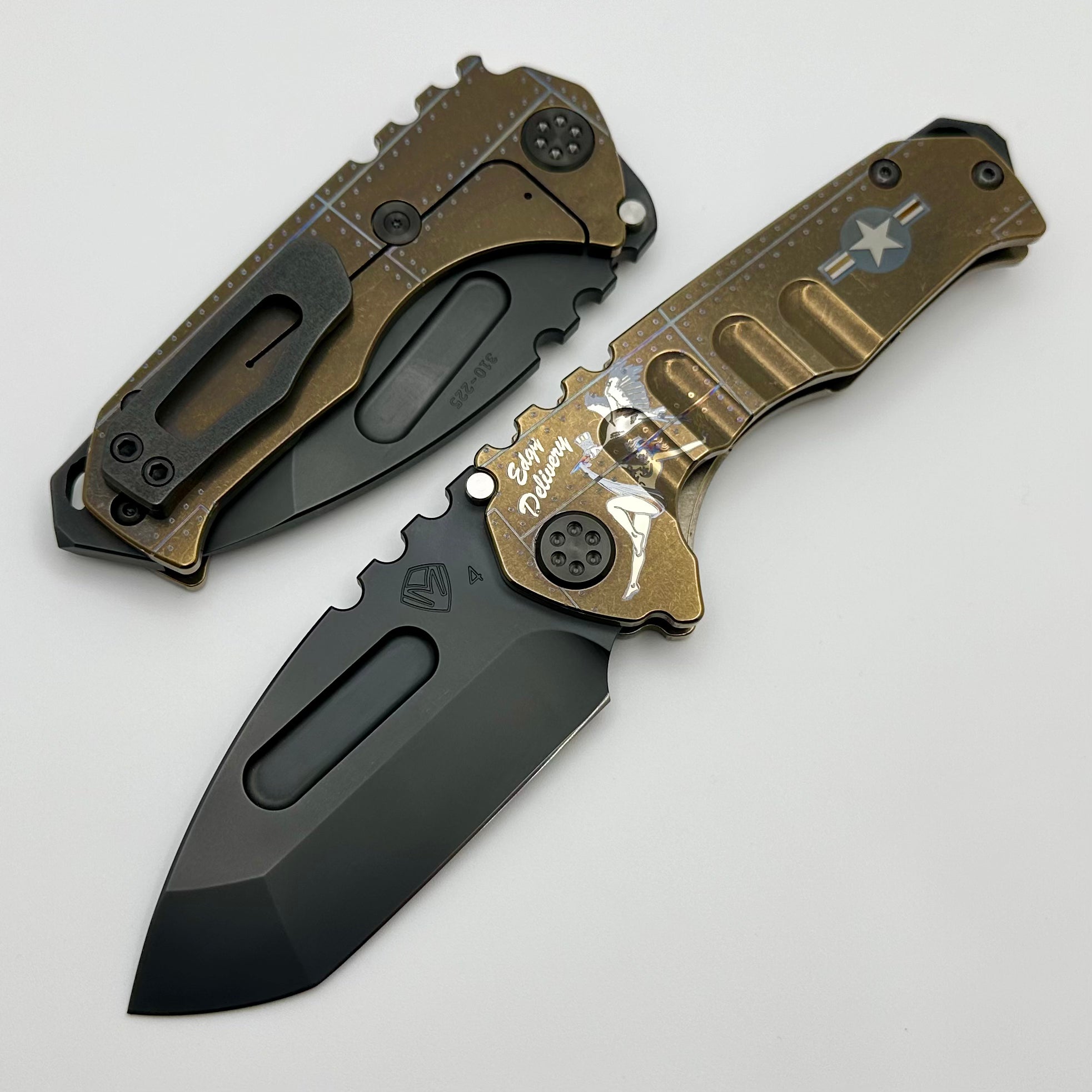 Medford Praetorian Genesis T Bronze Aviation Handles w/ Black Hardware & Flat Ground S45VN DLC Tanto