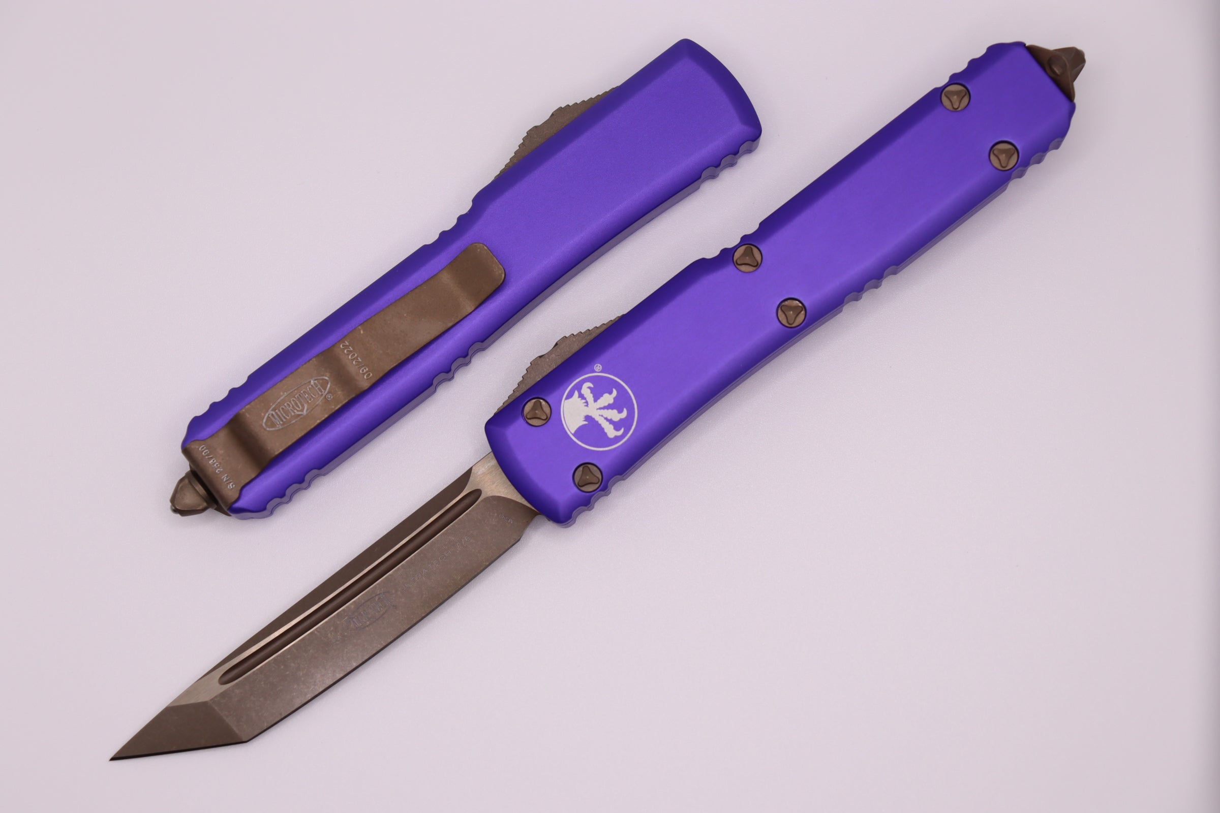 Microtech Ultratech Tanto Bronze Apocalyptic Standard & Purple 123-13APPU