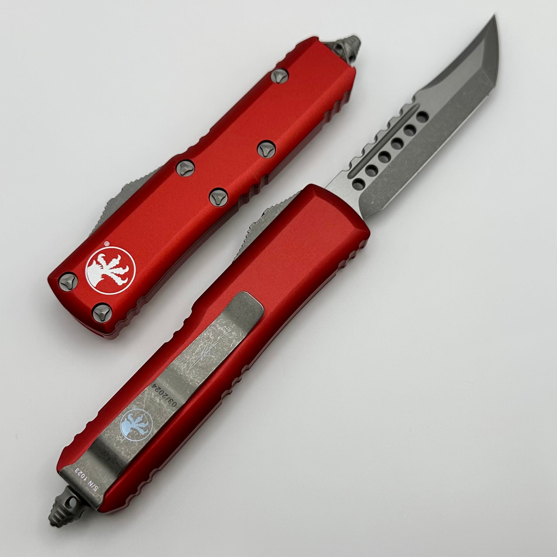 Microtech UTX-85 Hellhound Apocalyptic & Red 719-10APRDS