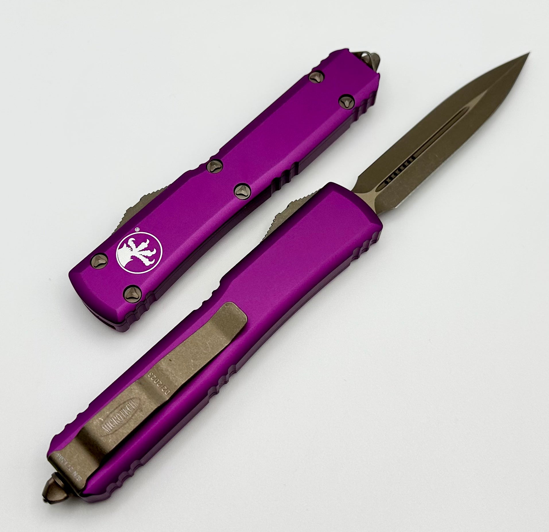 Microtech Ultratech w/ Double Edge Apocalyptic Bronze & Violet 122-13APVI