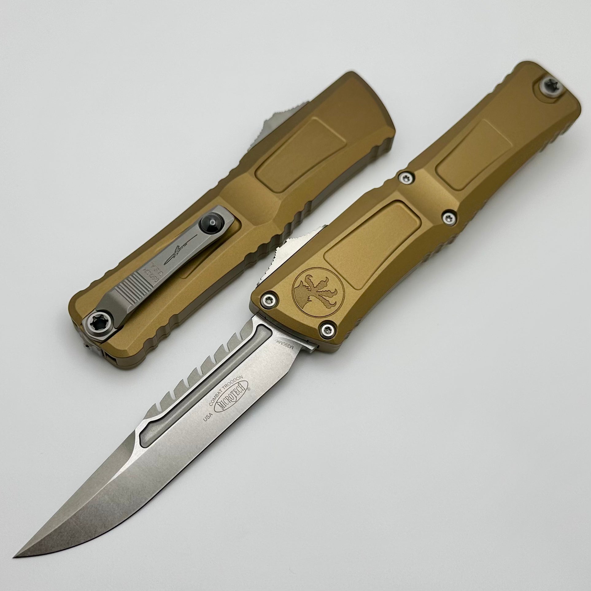 Microtech Knives Combat Troodon Gen III Interceptor w/ Tan Handle Signature Series 1217-10TAS