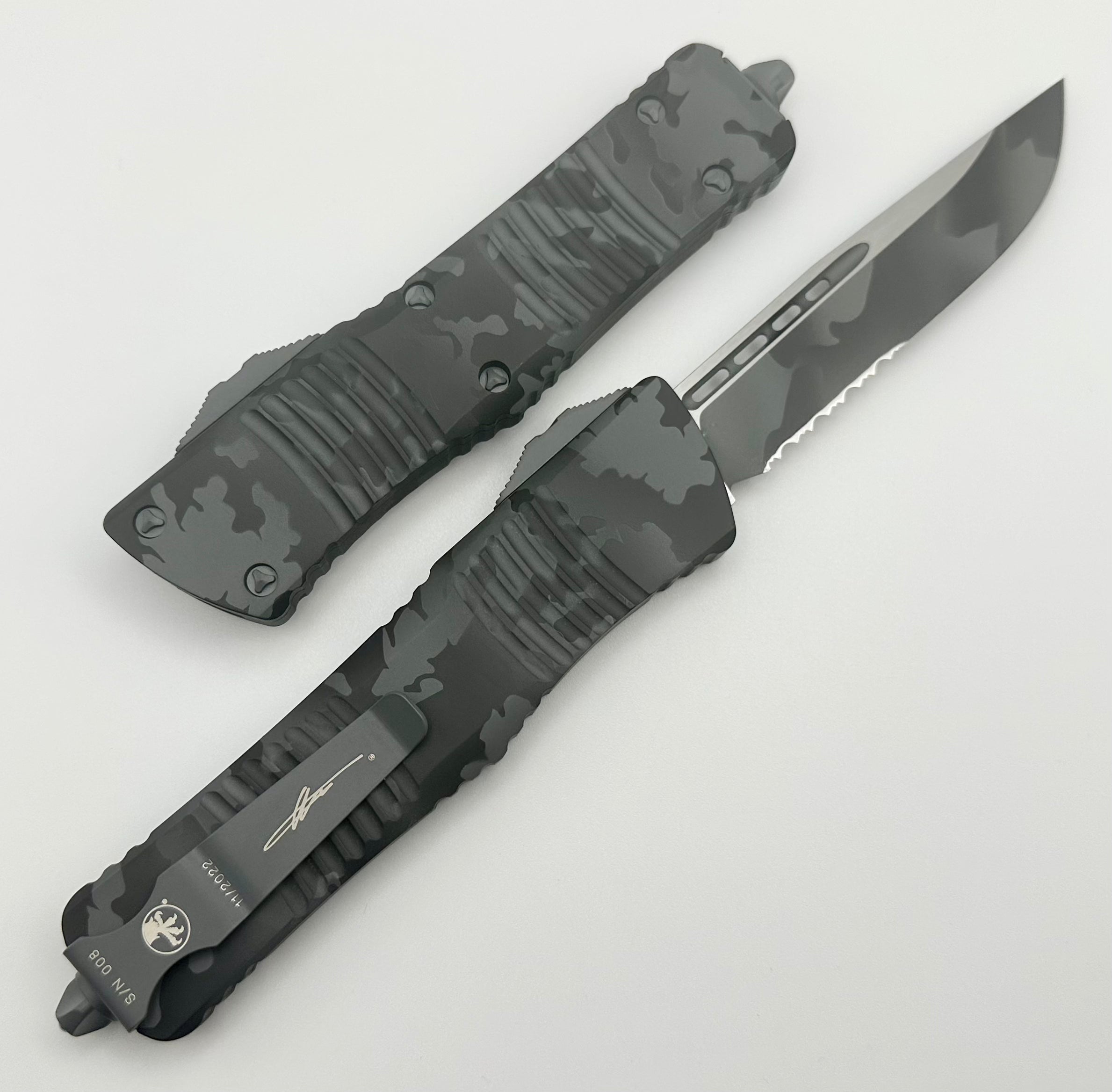 Microtech Combat Troodon Urban Camo Single Edge Partial Serrated 143-2UCS