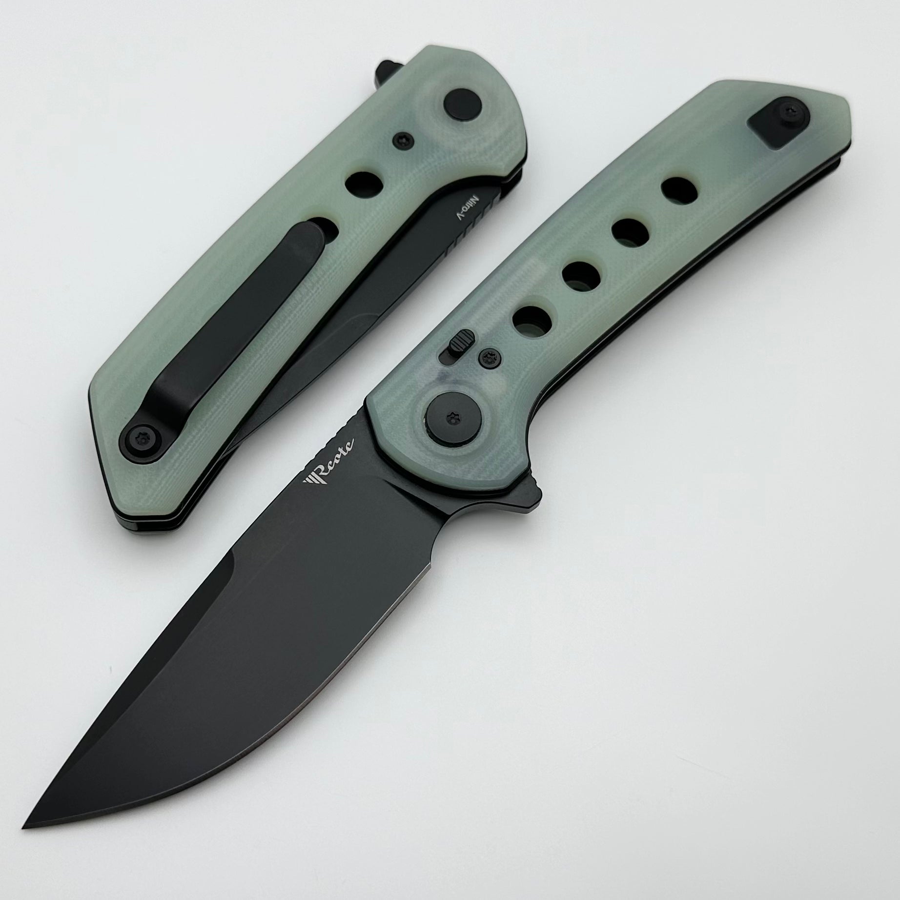 Reate Knives PL-XF Jade G-10 Handles & PVD Nitro-V