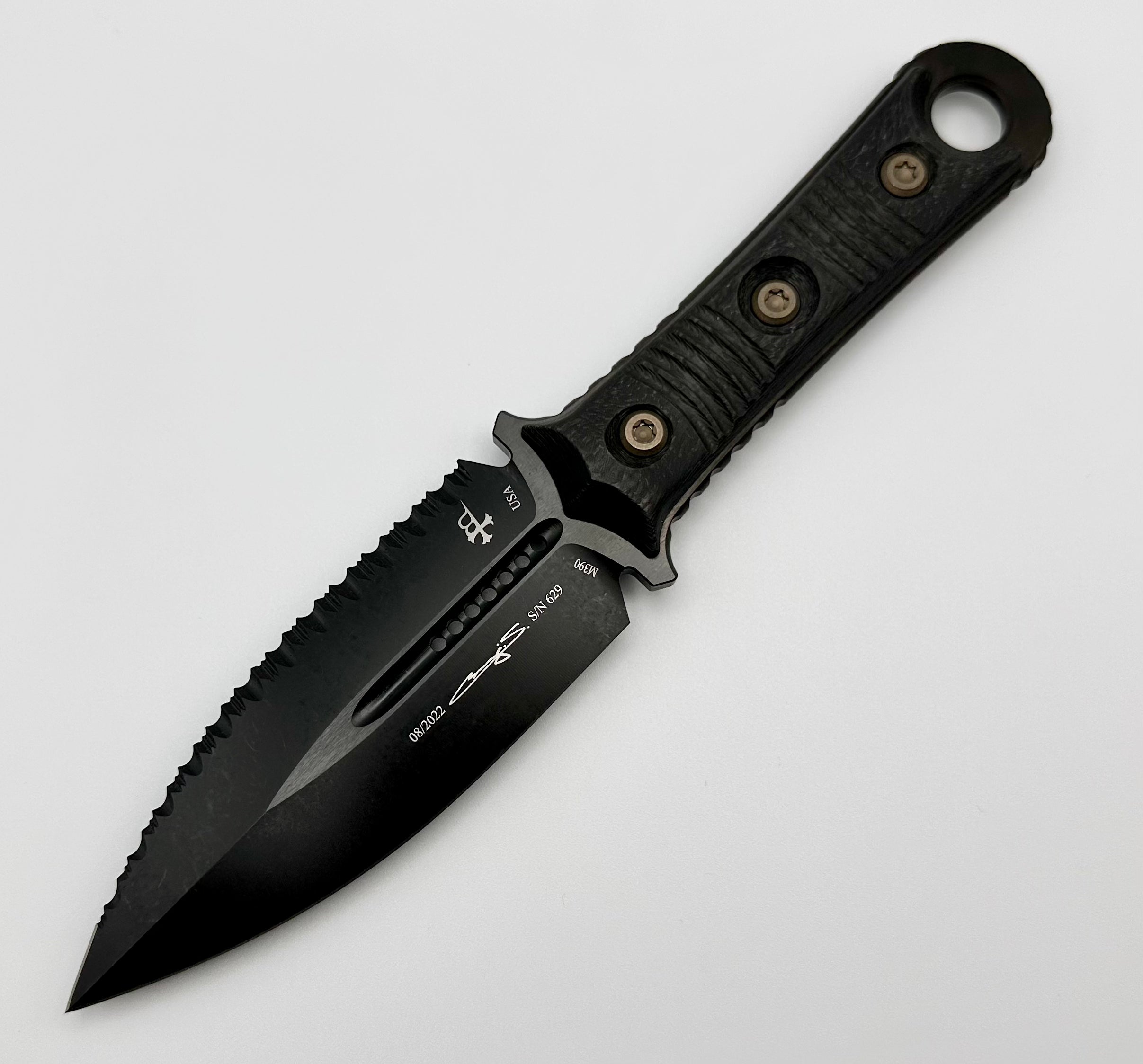 Microtech Knives & Borka Blades SBD DLC Full Serrated & Carbon Fiber 201-3DLCCFS