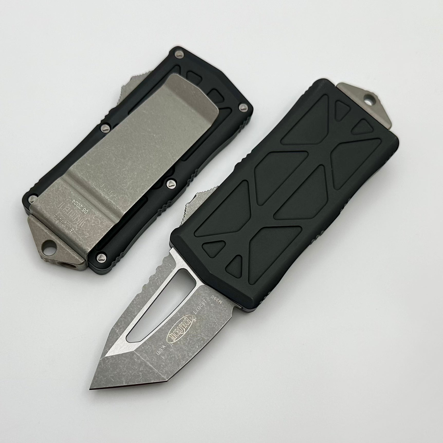 Microtech Exocet T/E Tanto Apocalyptic Standard & Black 158-10AP