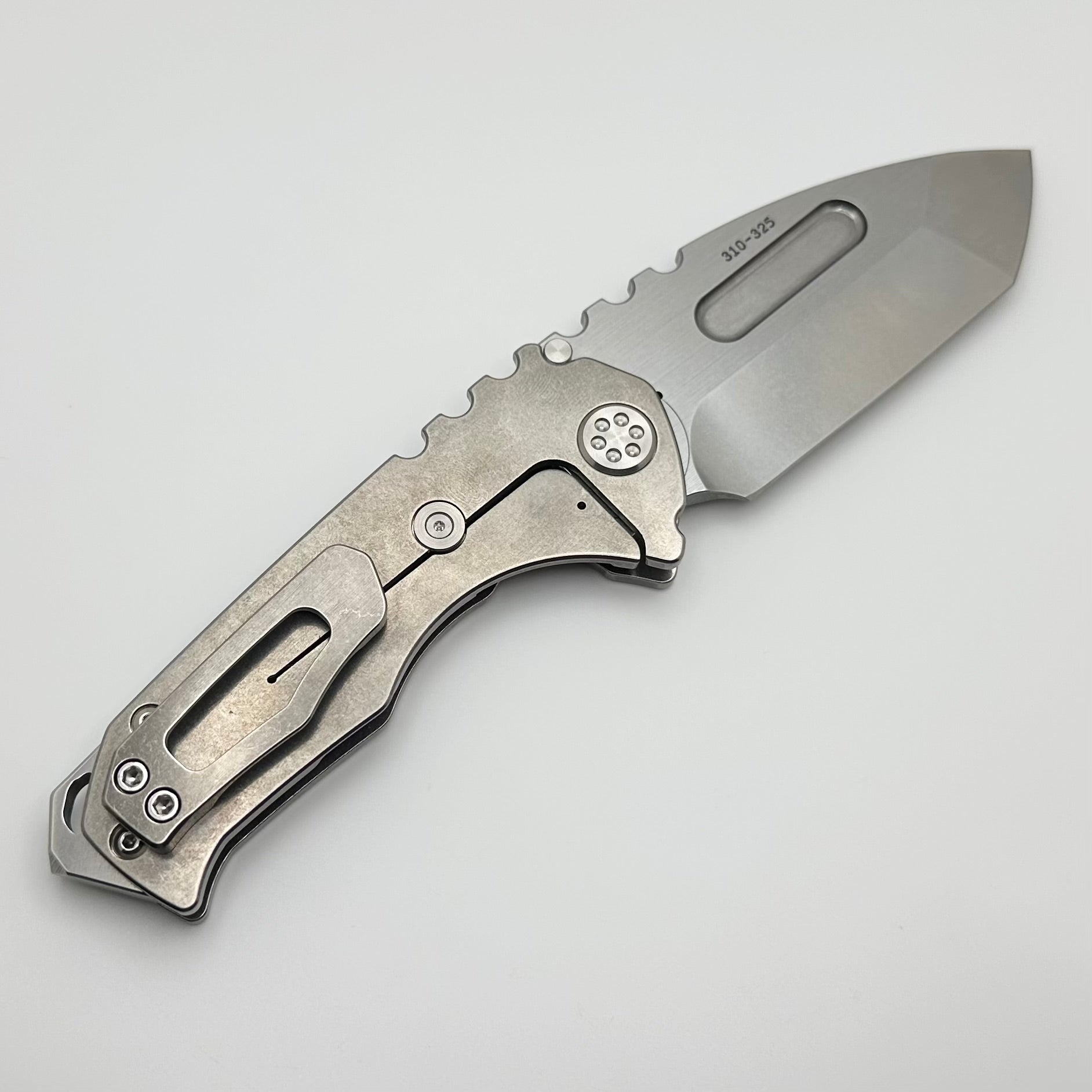 Medford Praetorian Genesis T Tumbled Handles w/ Polished Tumbled S45VN Tanto