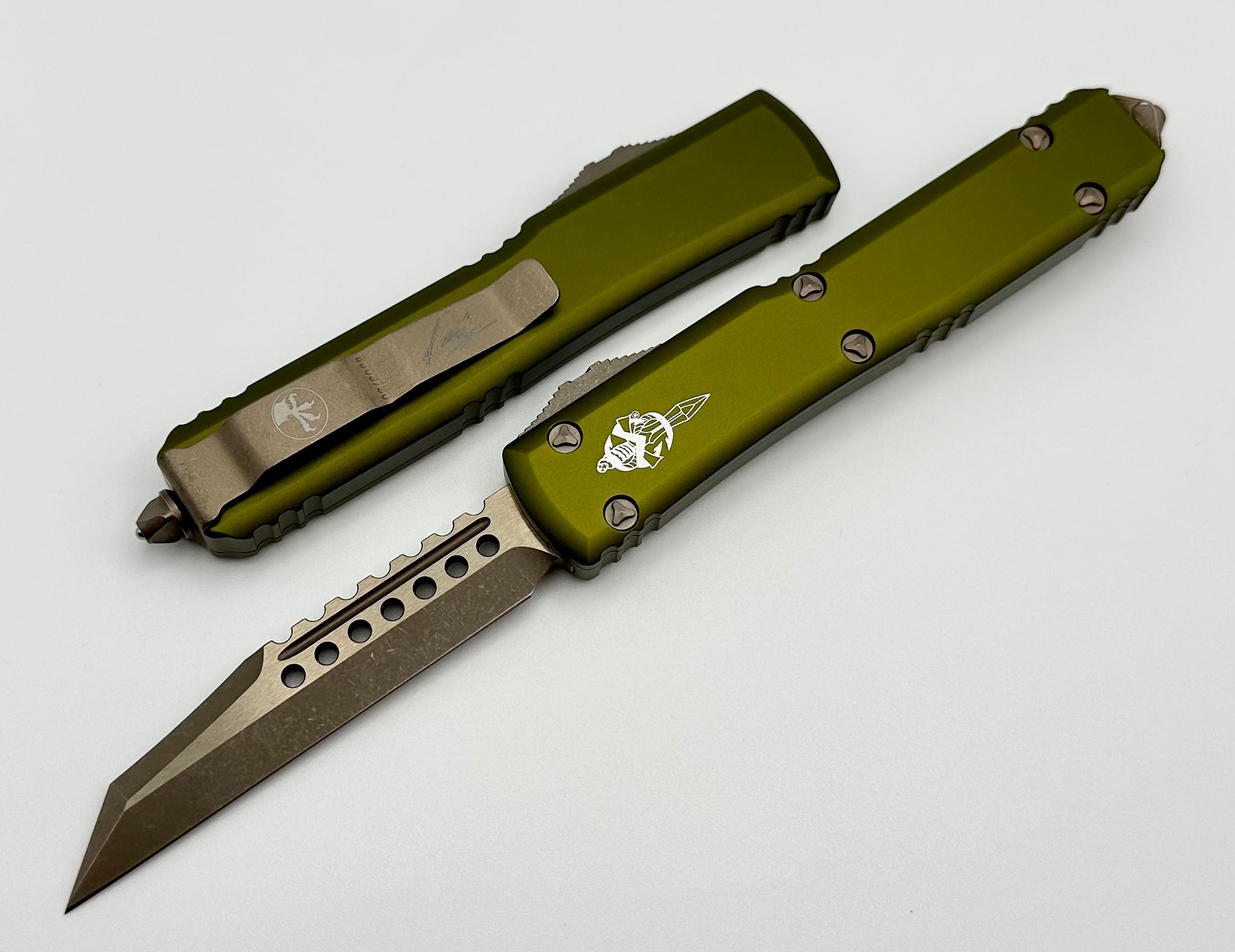 Microtech Ultratech Warhound Apocalyptic Bronze Standard & OD Green 119W-13APODS