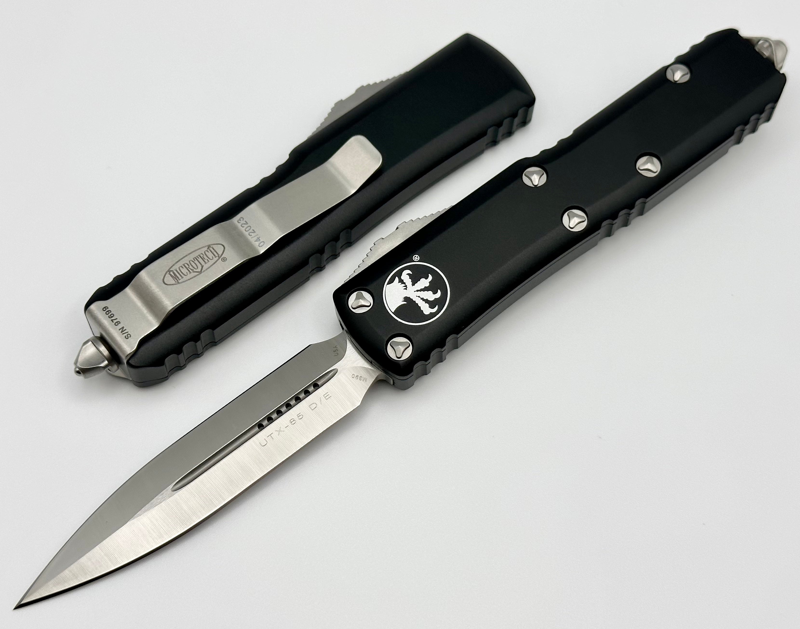 Microtech UTX-85 Double Edge Satin Standard & Black 232-4