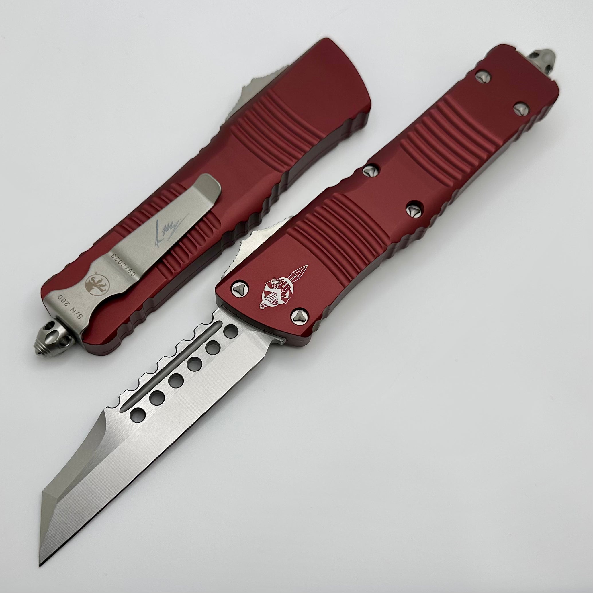 Microtech Combat Troodon Warhound Stonewash Standard & Merlot Signature Series 219W-10MRS