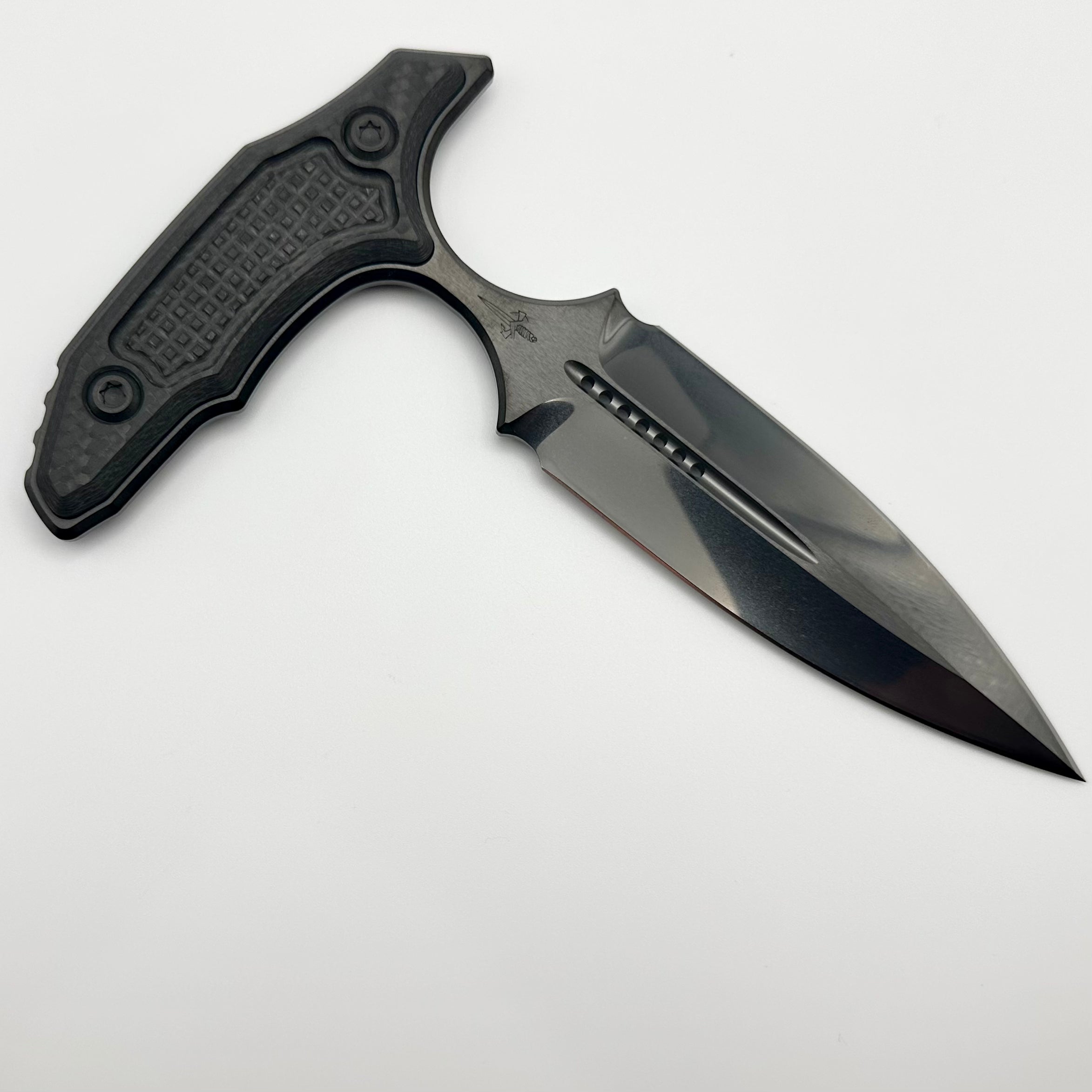 Marfione Custom Knives Hypnotic DLC Stonewash M390 & Carbon Fiber w/ Two Tone Hardware