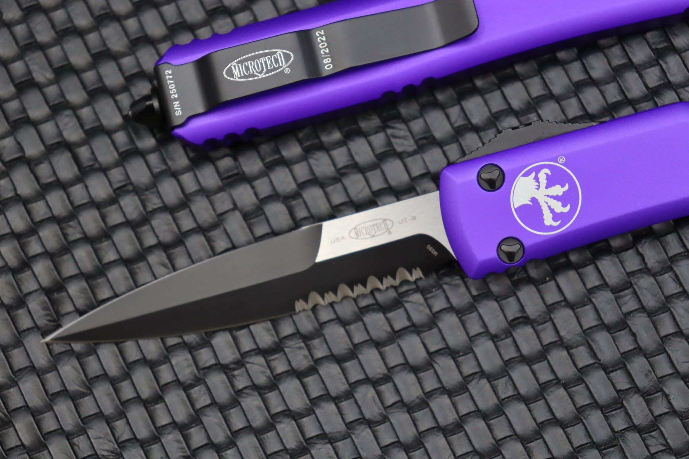 Microtech Ultratech Bayonet Partial Serrated & Purple 120-2PU