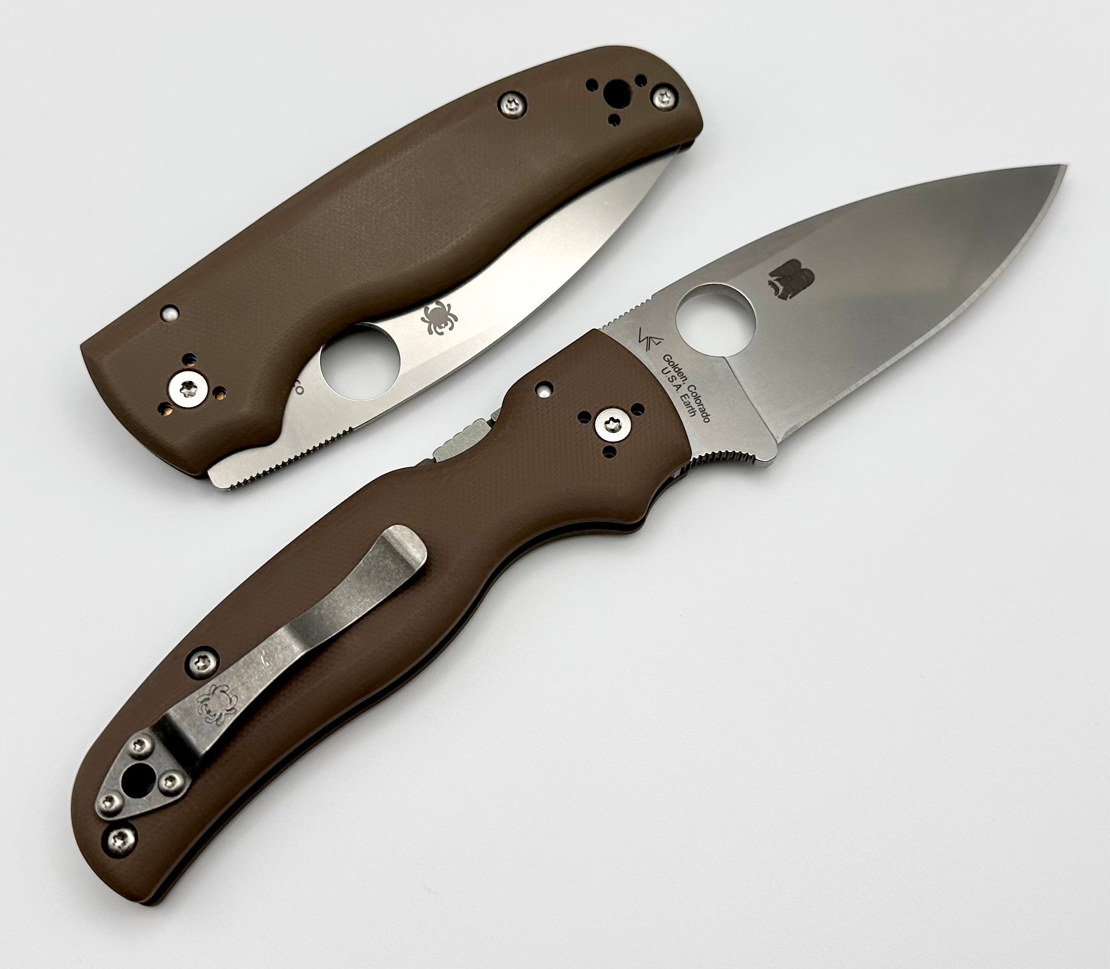 Spyderco Knives Shaman Brown G10 & CPM-15V C229GBN15V ONE PER HOUSEHOLD