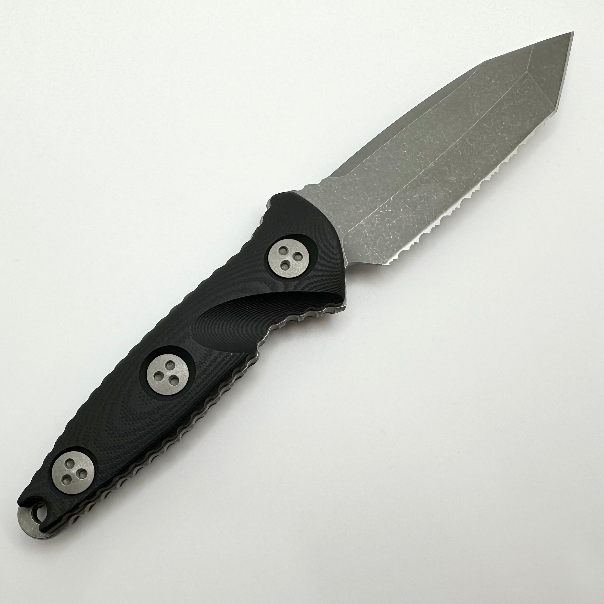 Microtech Socom Alpha Mini Tanto Apocalyptic Full Serrated Fixed Blade 114M-12AP