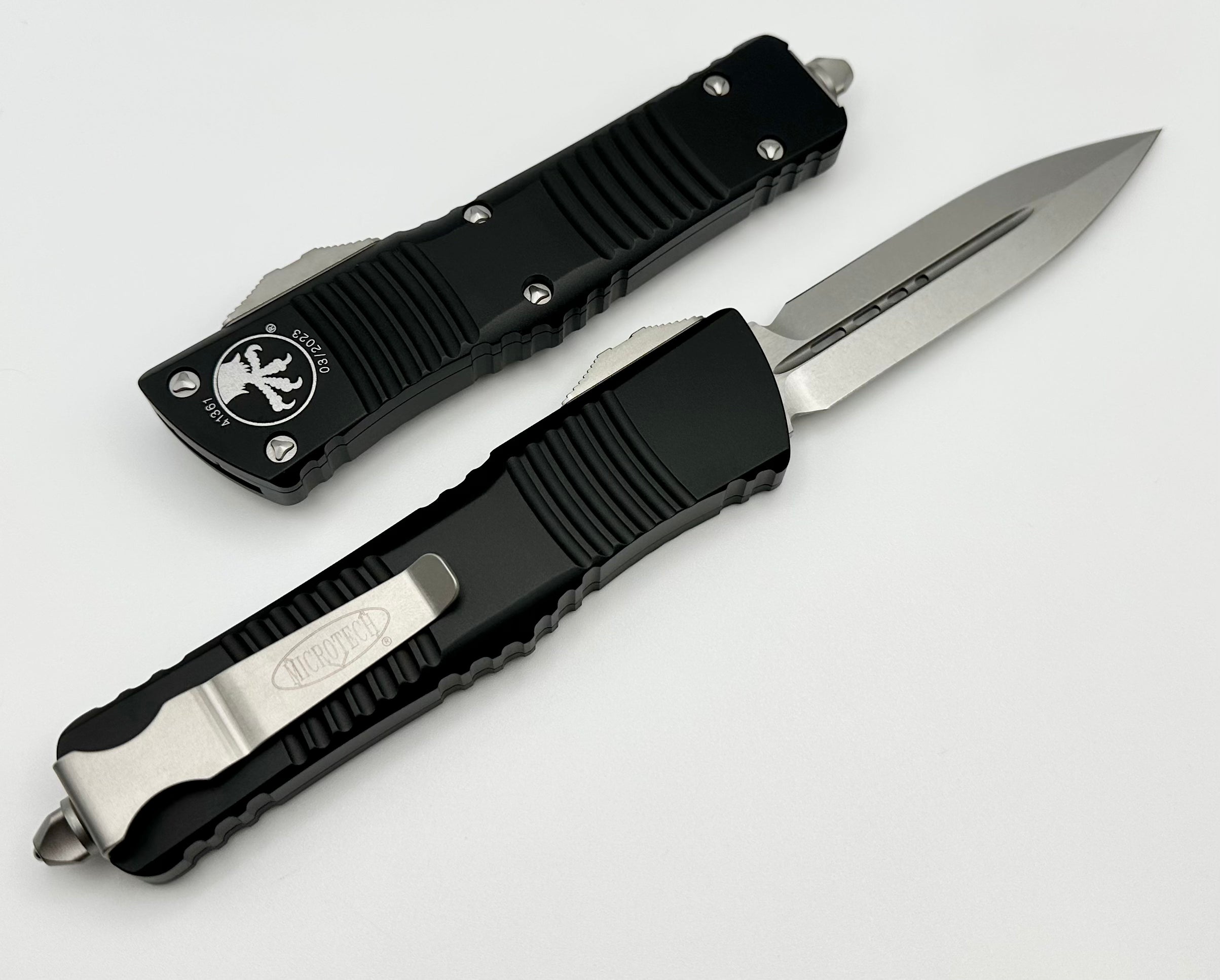 Microtech Combat Troodon Double Edge Stonewash Standard & Black 142-10