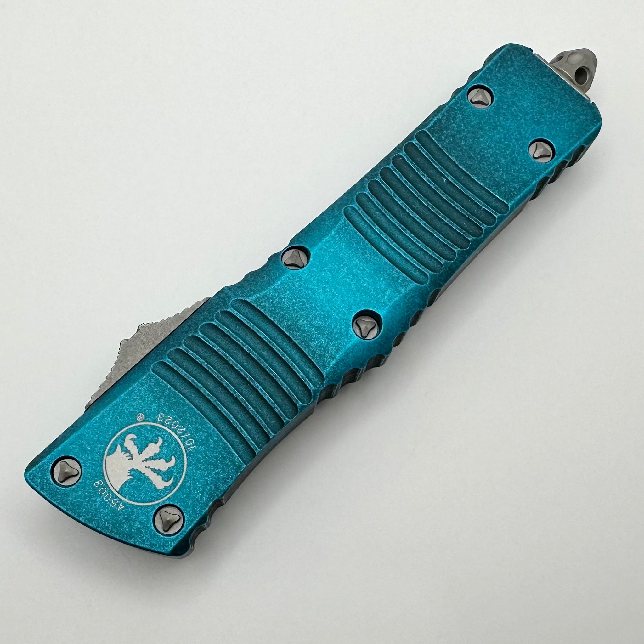 Microtech Combat Troodon Weathered Turquoise Double Edge Apocalyptic Standard 142-10APWTQ