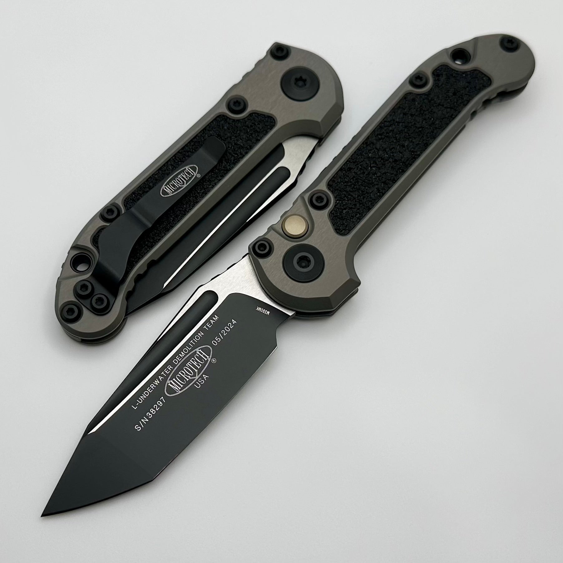 Microtech Knives LUDT Gen III Black Tanto w/ Natural Clear Handle 1136-1NC