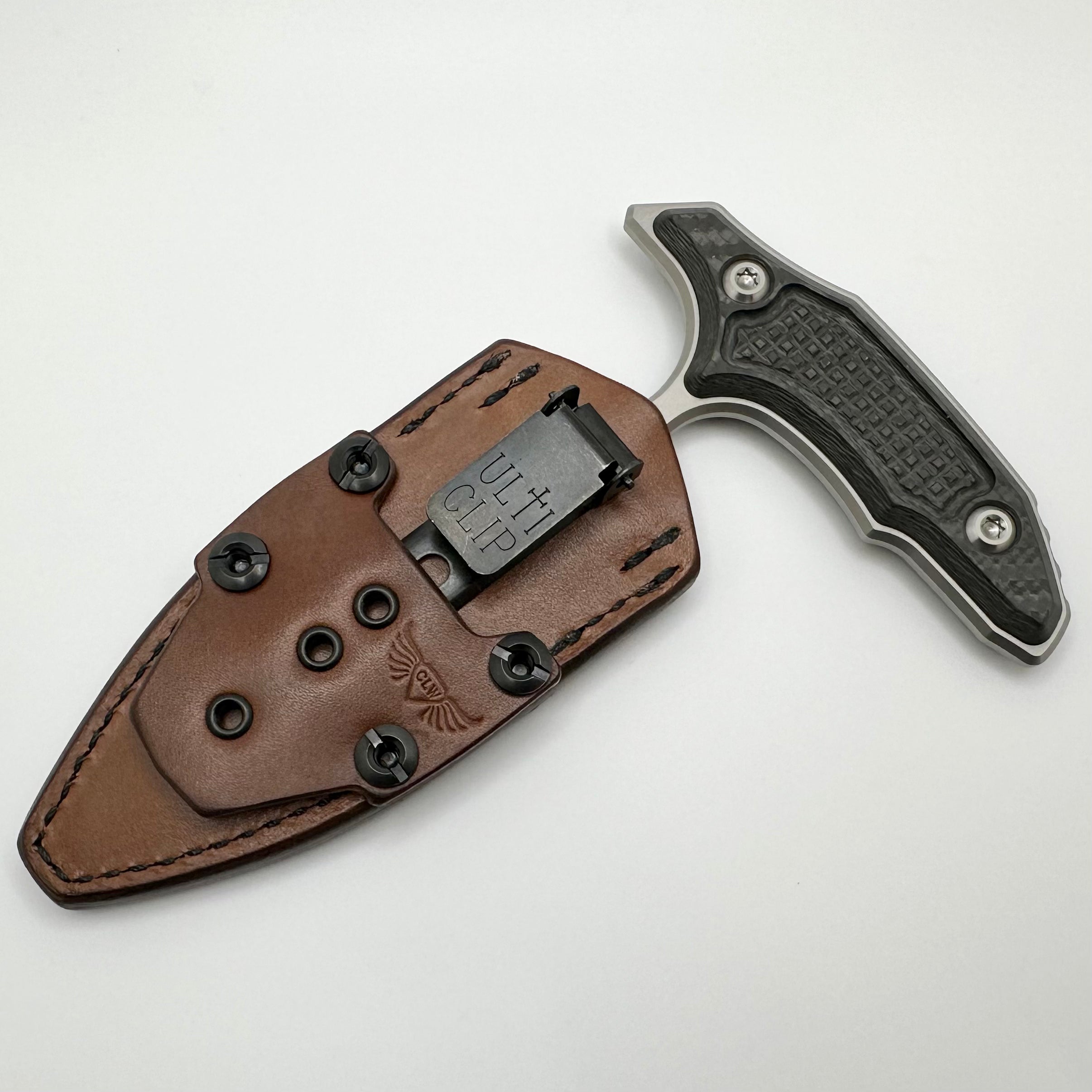 Marfione Custom Knives Hypnotic Mirror Polish M390 & Carbon Fiber w/ Two Tone Hardware