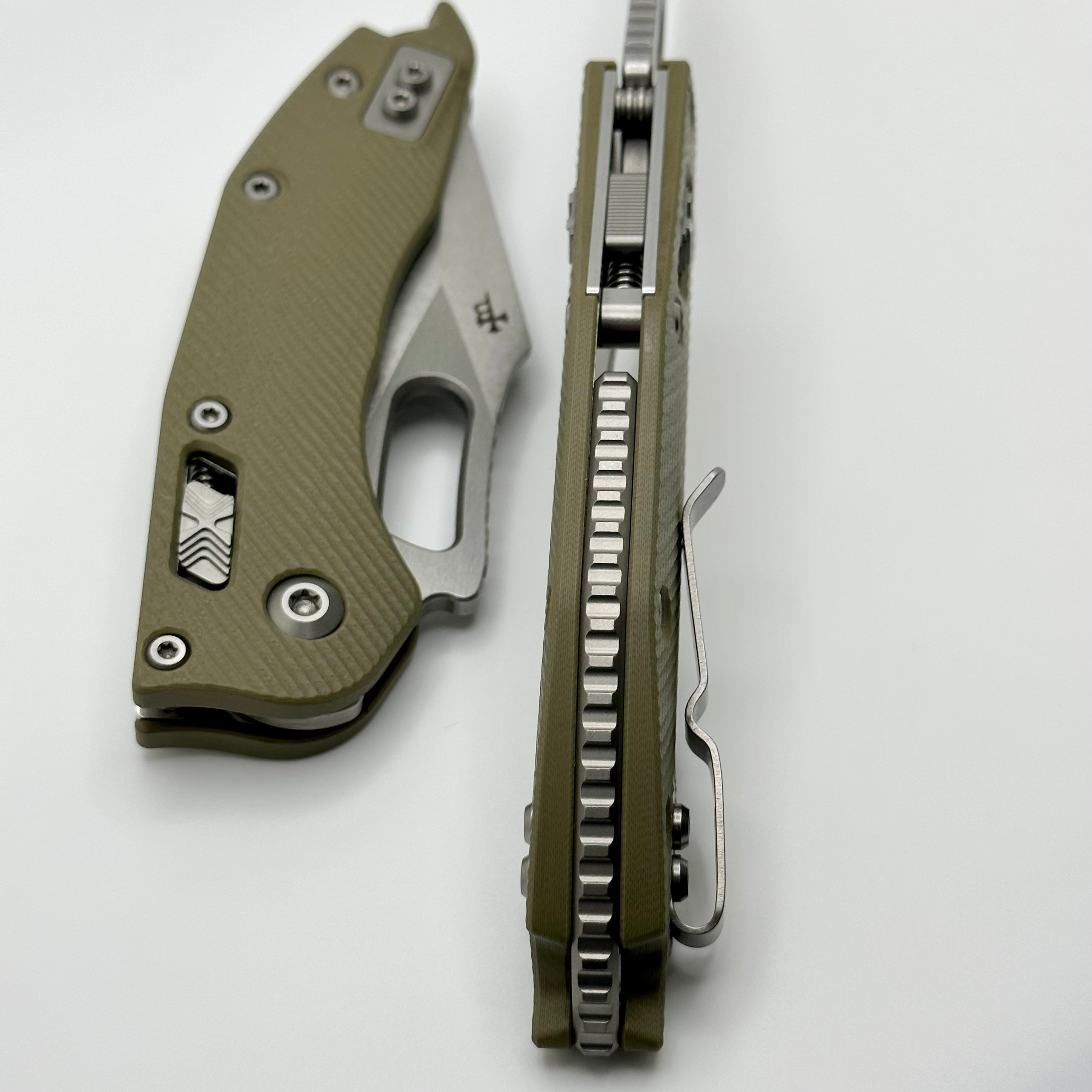 Microtech Knives Manual Stitch RAM LOK Fluted OD Green G-10 & Partial Serrated M390MK 169RL-11FLGTOD