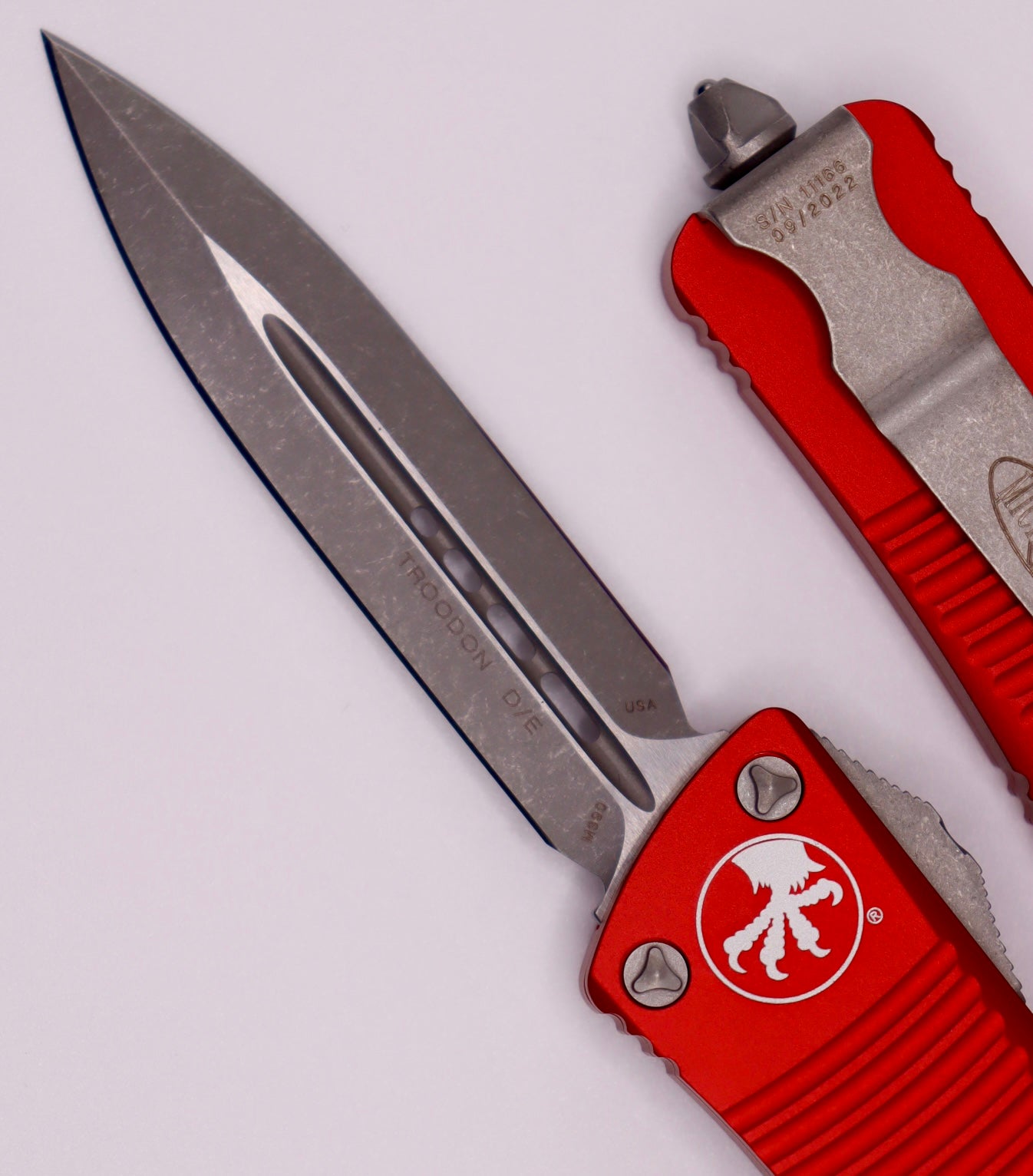 Microtech Troodon Double Edge Apocalyptic Standard & Red 138-10APRD