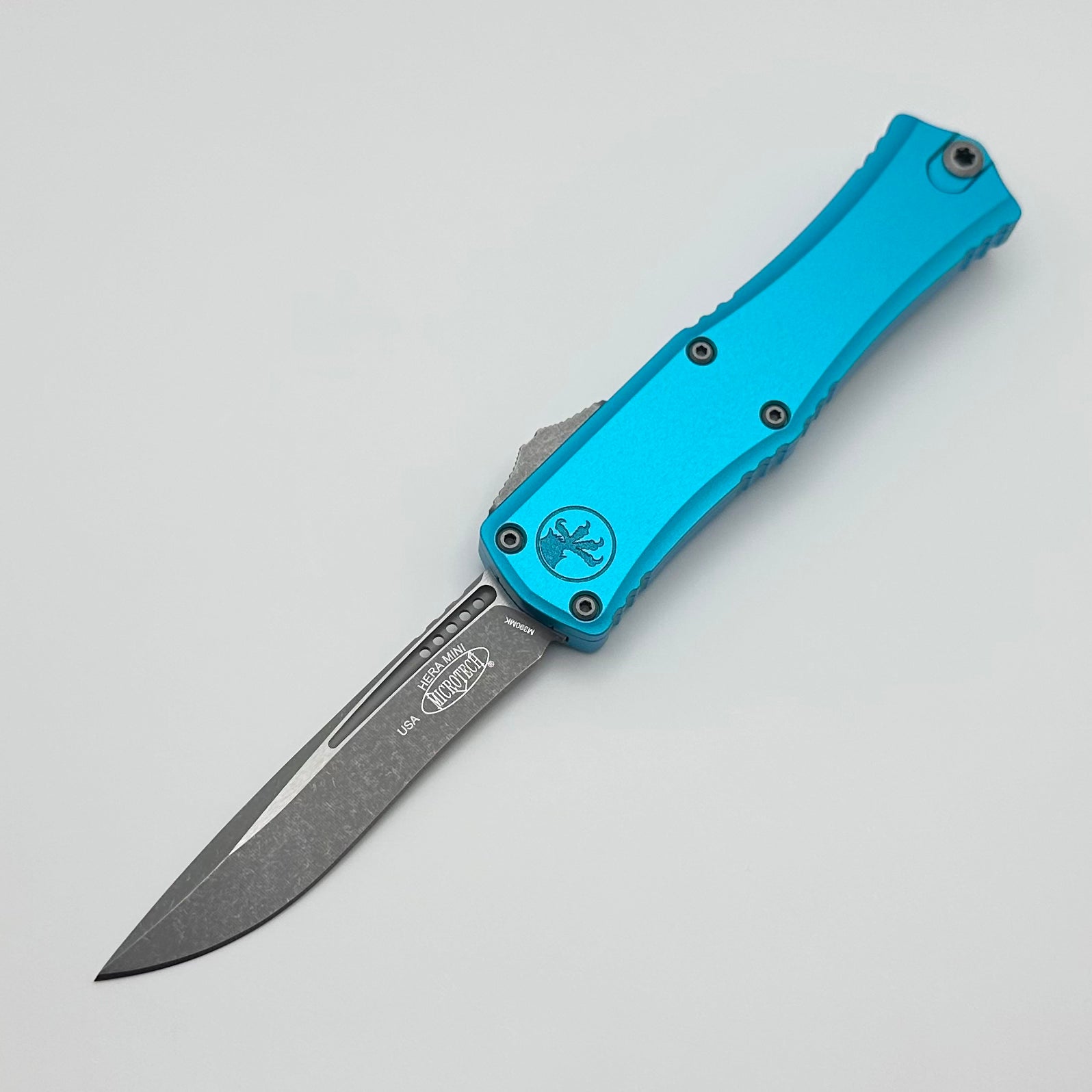 Microtech Knives Mini Hera Apocalyptic Recurve M390MK w/ Turquoise Handle 1705M-10APTQ