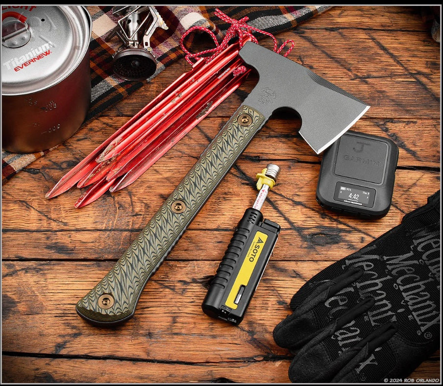 RMJ Jenny Wren Hammer Poll Tomahawk w/ Dirty Olive G-10