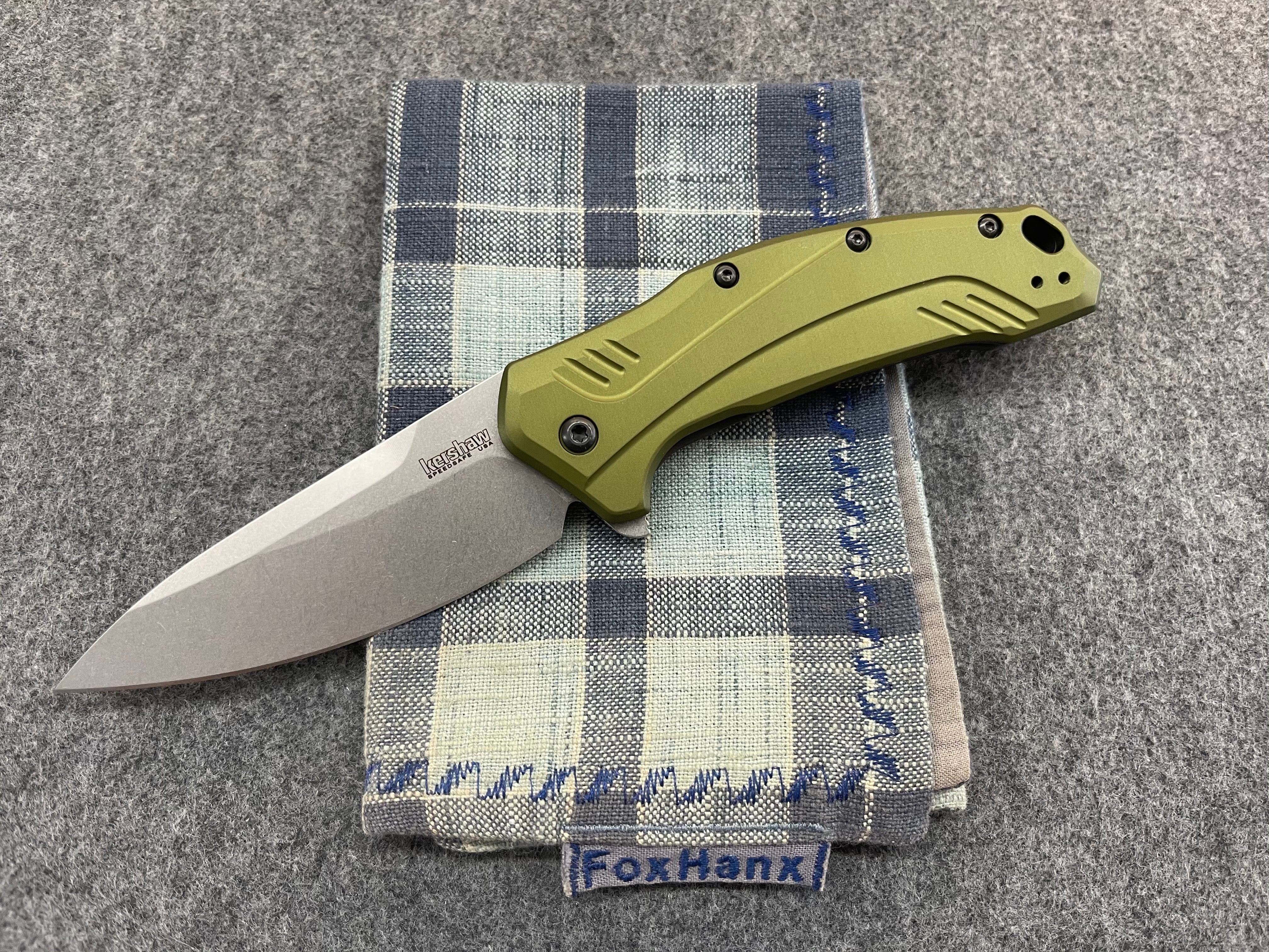 Kershaw Knives Link 1776OLSW Olive Green Stonewash