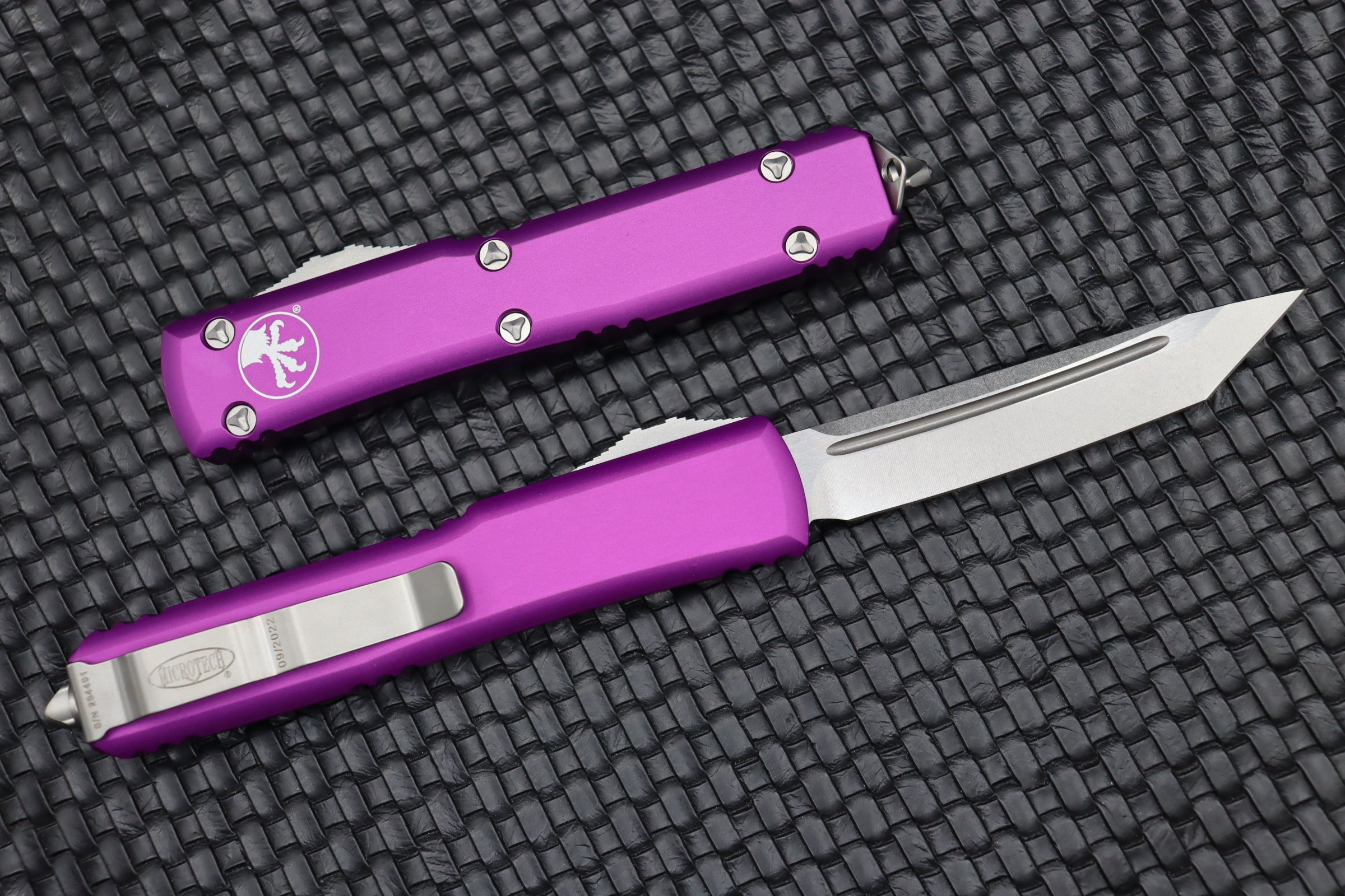 Microtech Ultratech Tanto Stonewash Standard & Violet 123-10VI