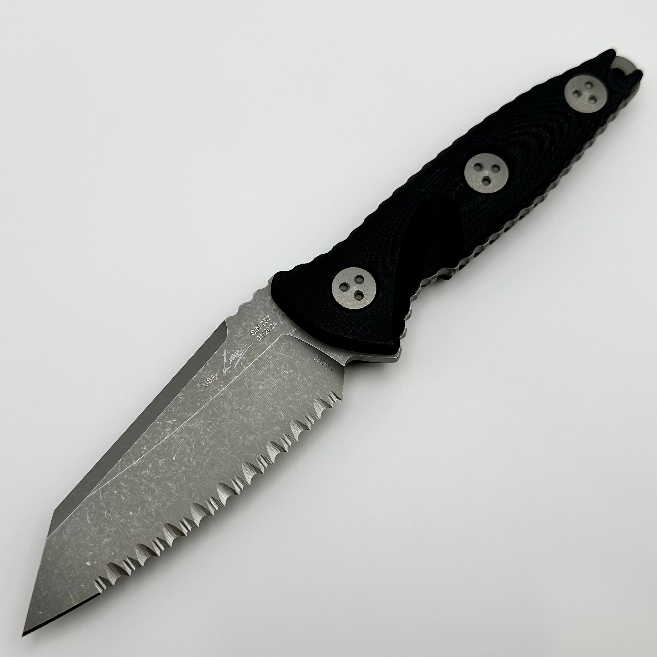 Microtech Socom Alpha Mini Warcom Apocalyptic Full Serrated 93M-12AP