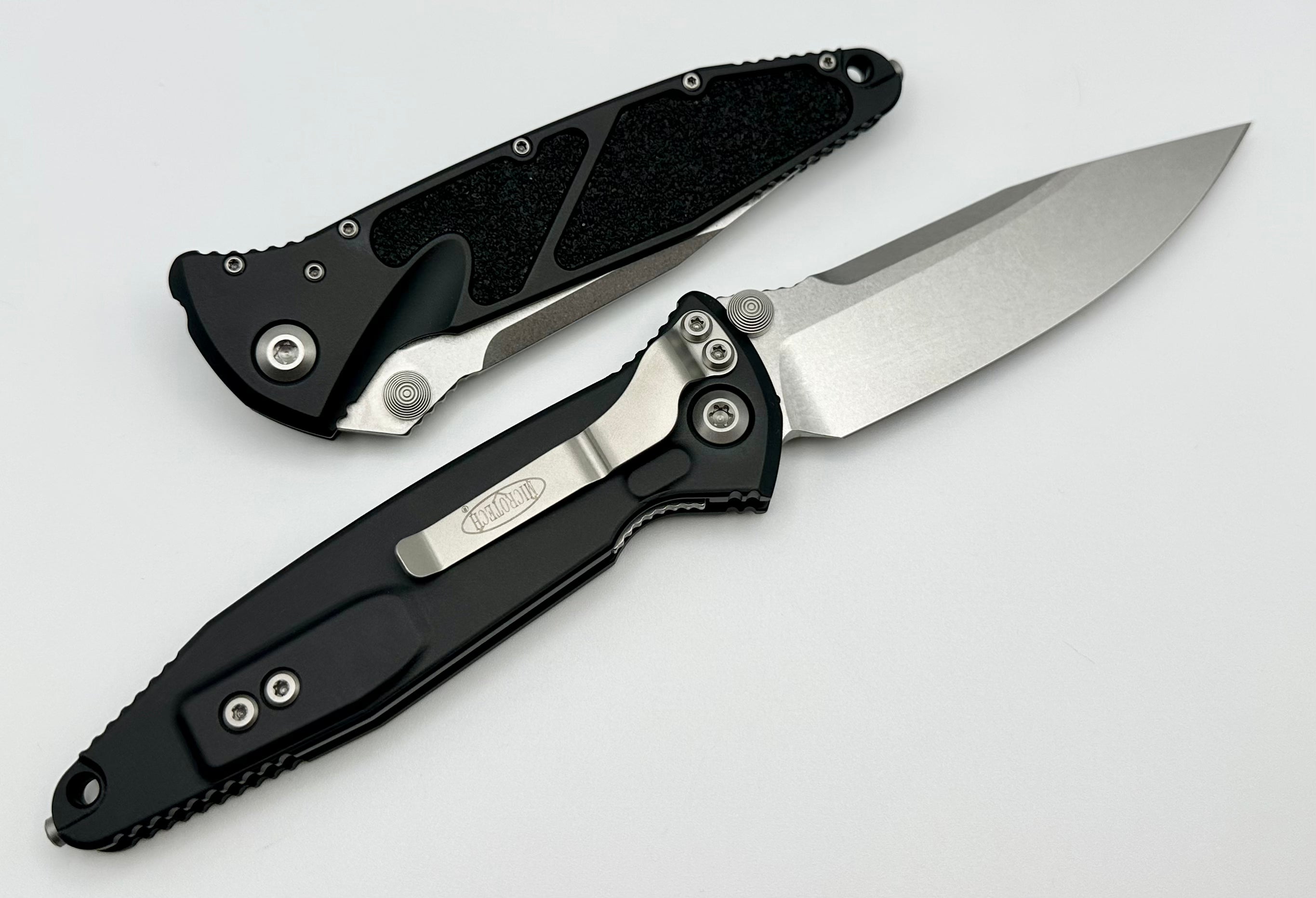 Microtech Socom Elite Single Edge Stonewash Standard Manual & Black 160-10