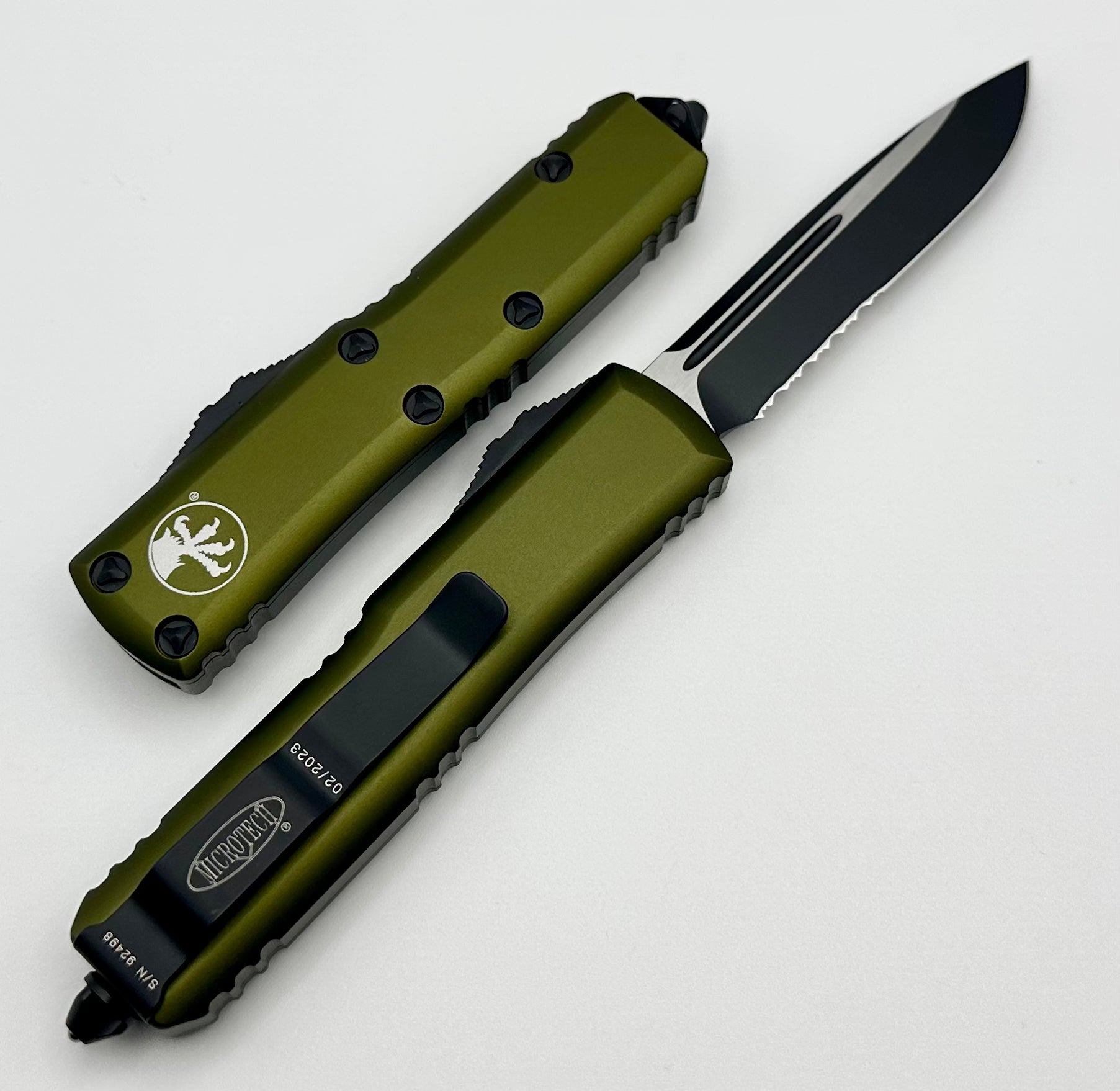 Microtech UTX-85 Single Edge Partial Serrated Black Standard & OD Green 231-2OD