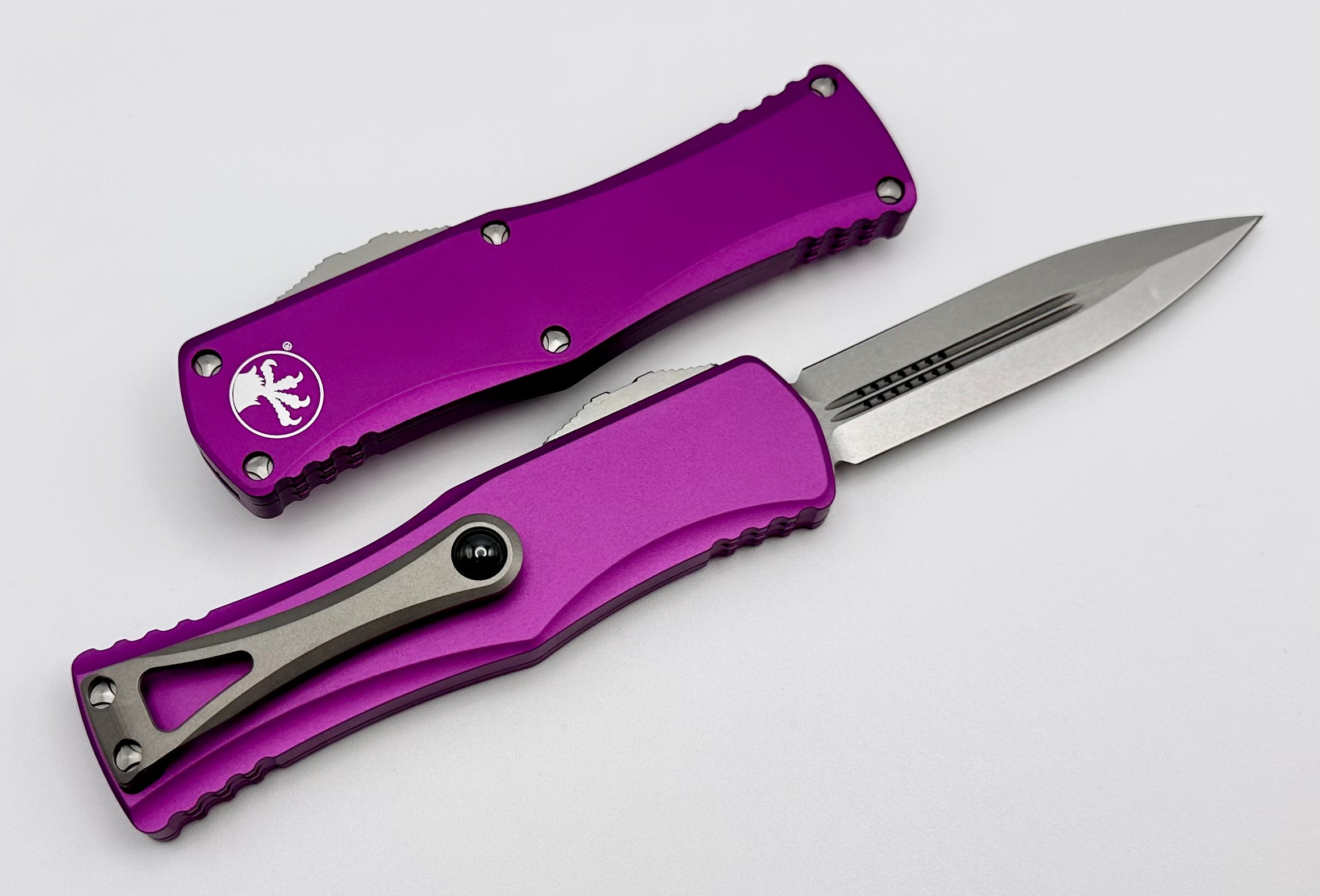 Microtech Hera Double Edge Stonewash Standard & Violet 702-10VI