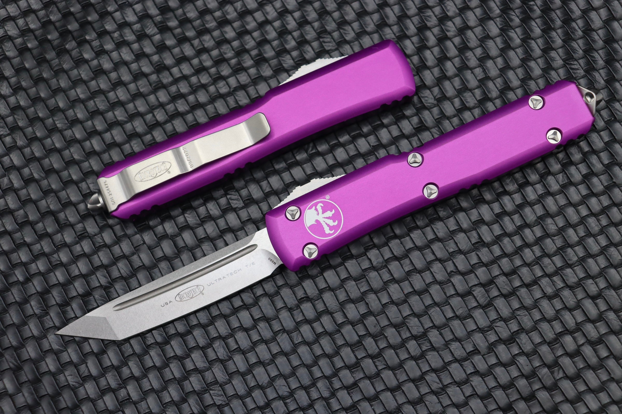 Microtech Ultratech Tanto Stonewash Standard & Violet 123-10VI