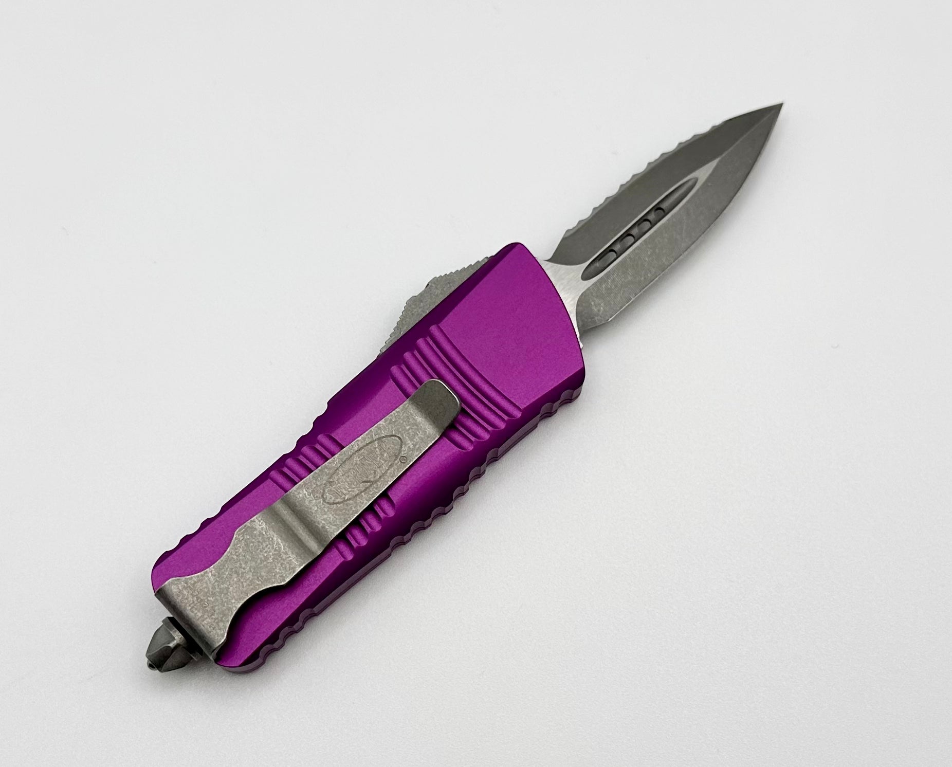 Microtech Troodon Mini Double Edge Apocalyptic Full Serrated & Violet 238-12APVI