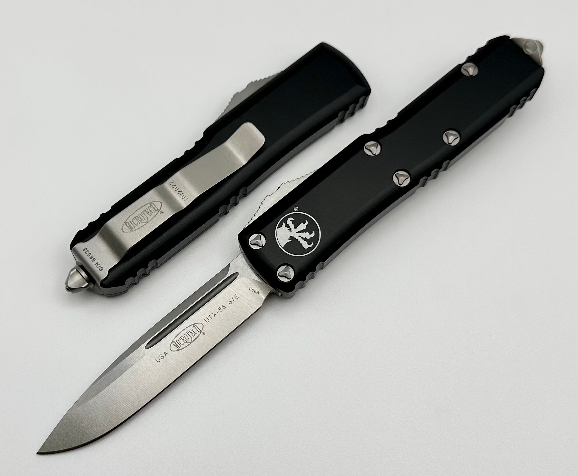 Microtech UTX-85 Single Edge S/E Stonewash Standard & Black 231-10