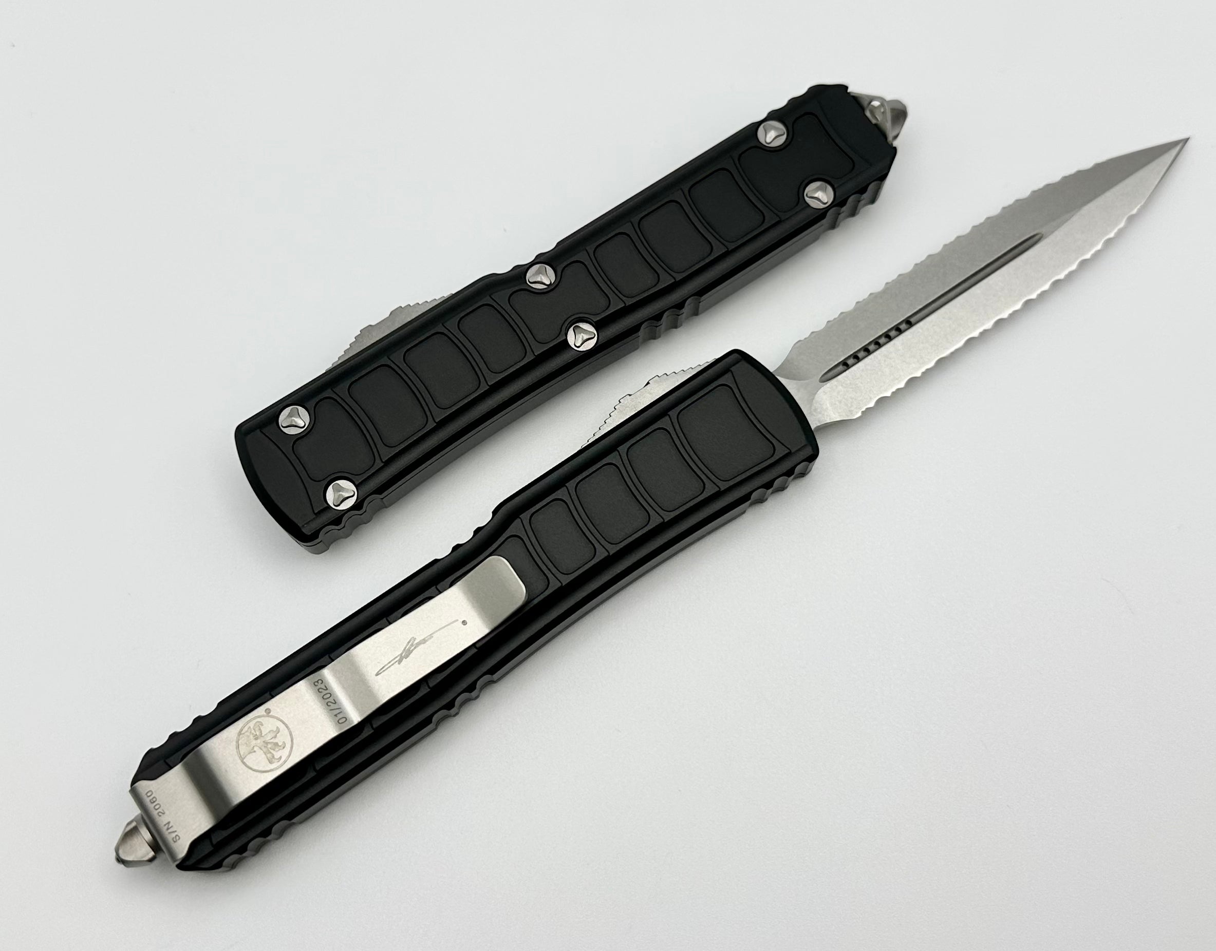 Microtech Ultratech 2 II Double Full Serrated Stonewash Signature Series 122II-D12S