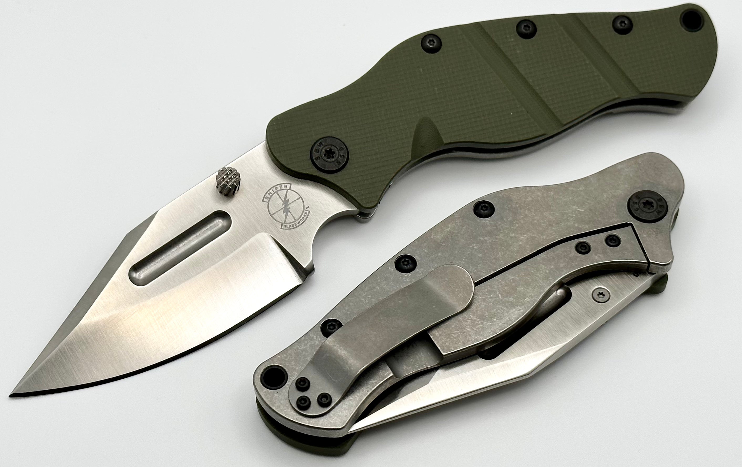 Sniper Bladeworks LPC OD Green G-10 & Satin S35VN LPCODGSAT