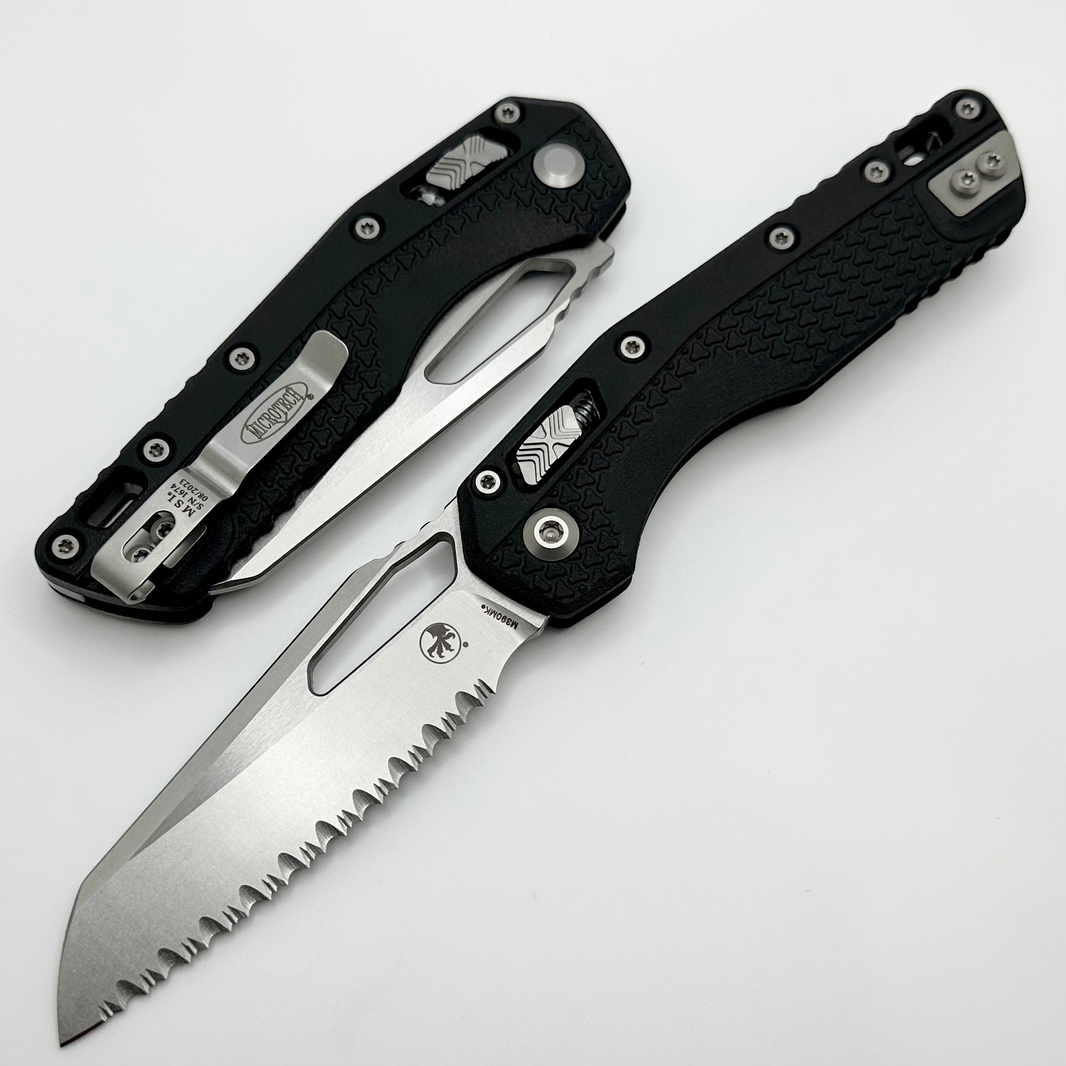 Microtech Knives MSI RAM LOK Black Polymer & Full Serrated M390MK 210T-12PMBK