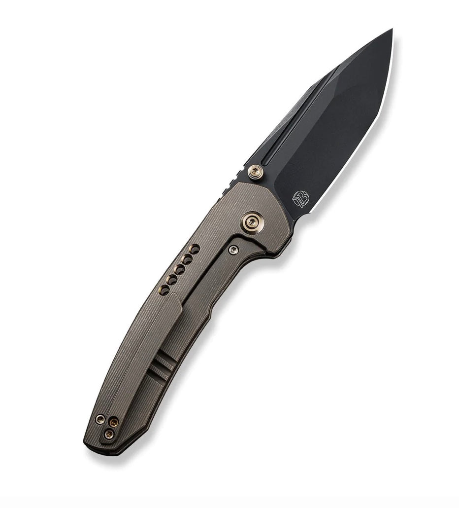 We Knife Trogon Bronze Titanium & Black Stonewash CPM-20CV WE22002-2