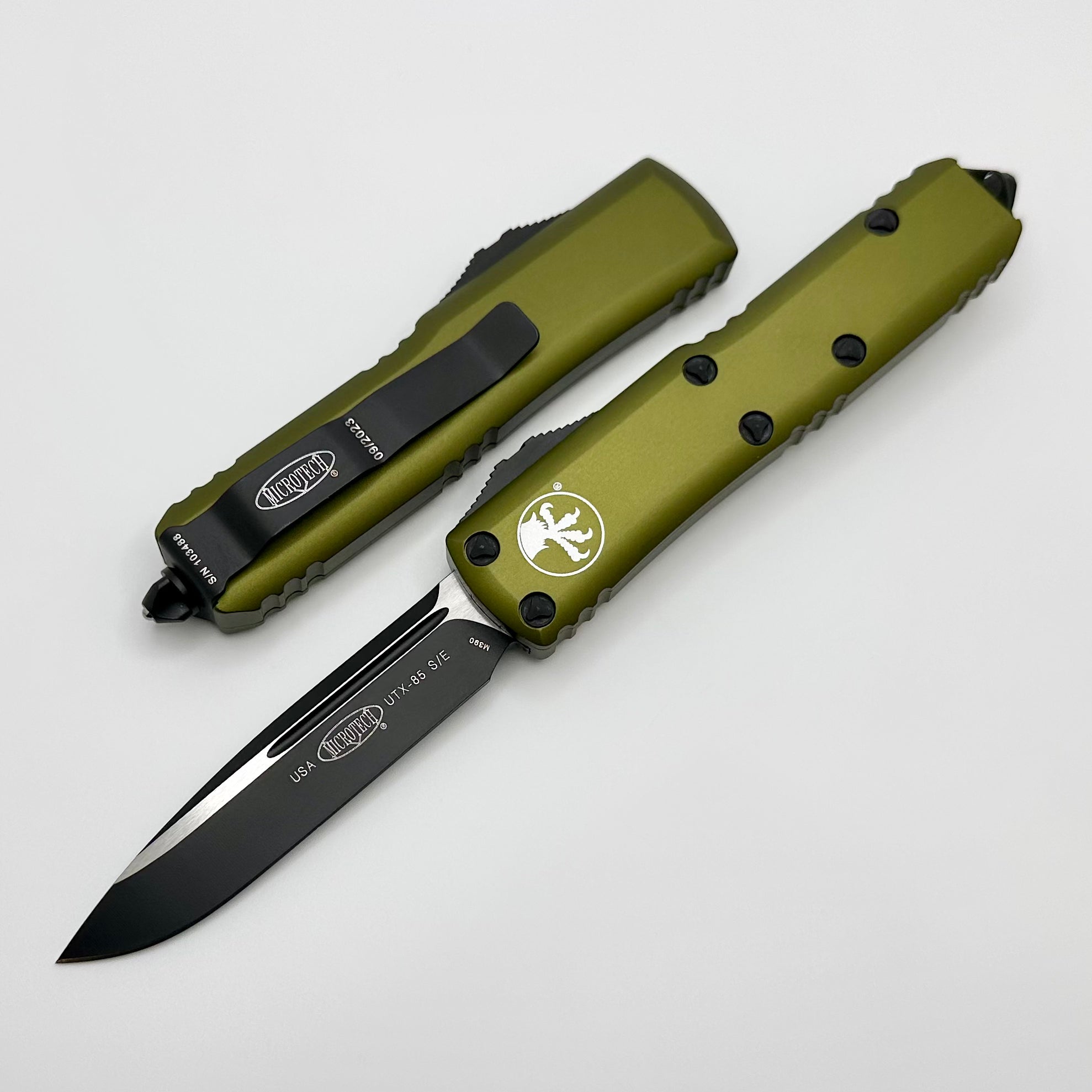 Microtech UTX-85 Single Edge Black Standard OD Green 231-1OD