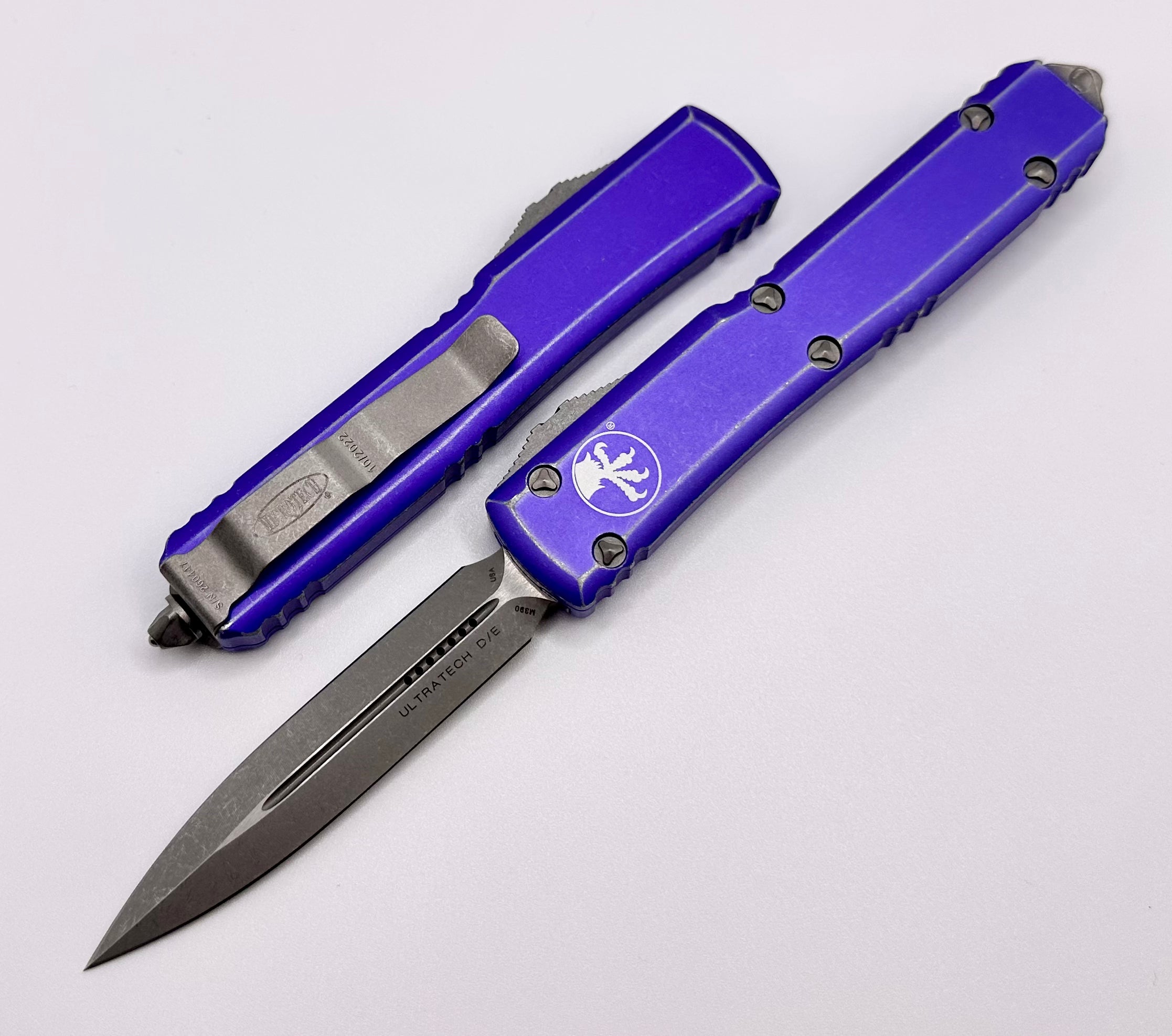 Microtech Ultratech Double Edge & Distressed Purple 122-10DPU