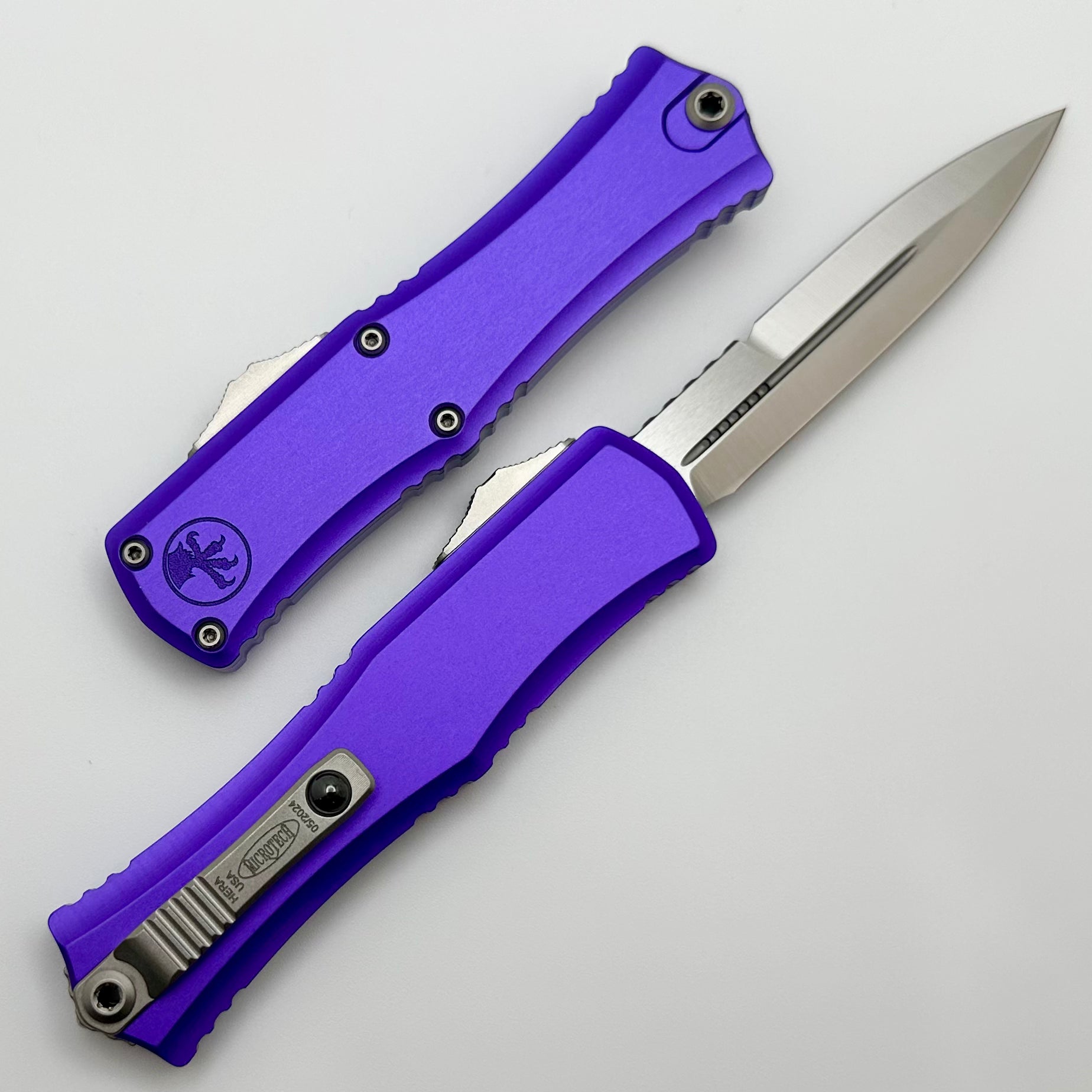 Microtech Knives Mini Hera Satin Bayonet M390MK & Purple 1701M-4PU