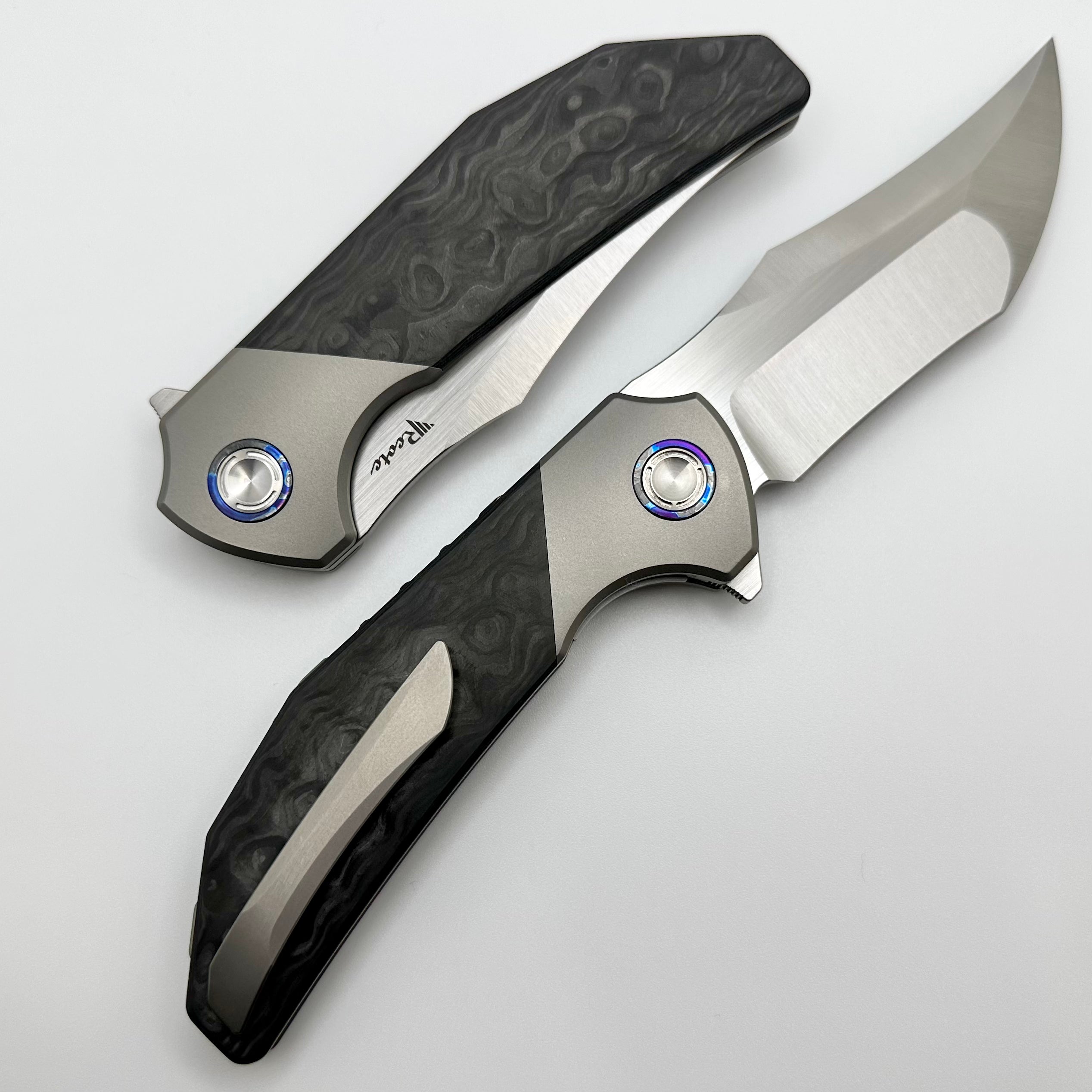 Reate Knives Tiger Black Camo Fat Carbon & Compound Ground M390