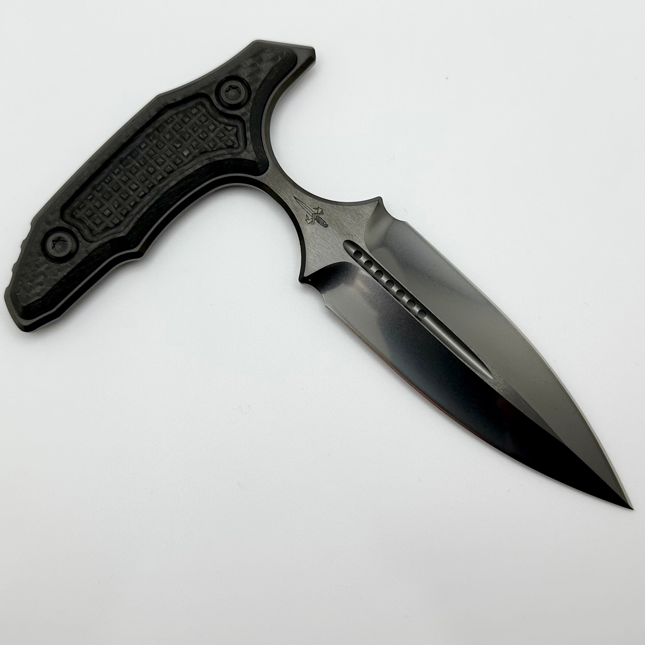 Marfione Custom Knives Hypnotic DLC Stonewash M390 & Carbon Fiber w/ Two Tone Hardware