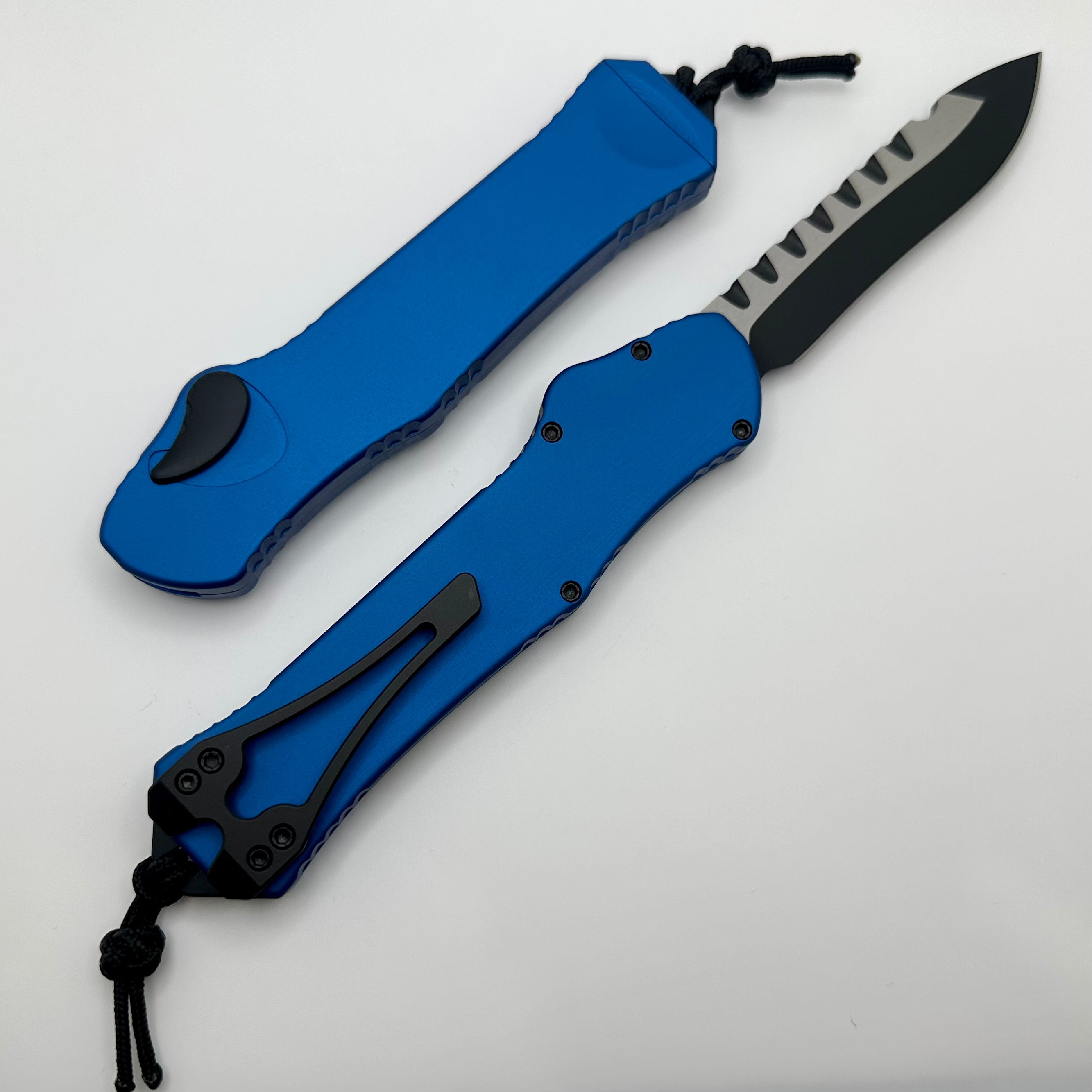 Heretic Hydra V3 Blue Aluminum Handle & Two Tone Black Recurve MagnaCut H008-10A-BLU