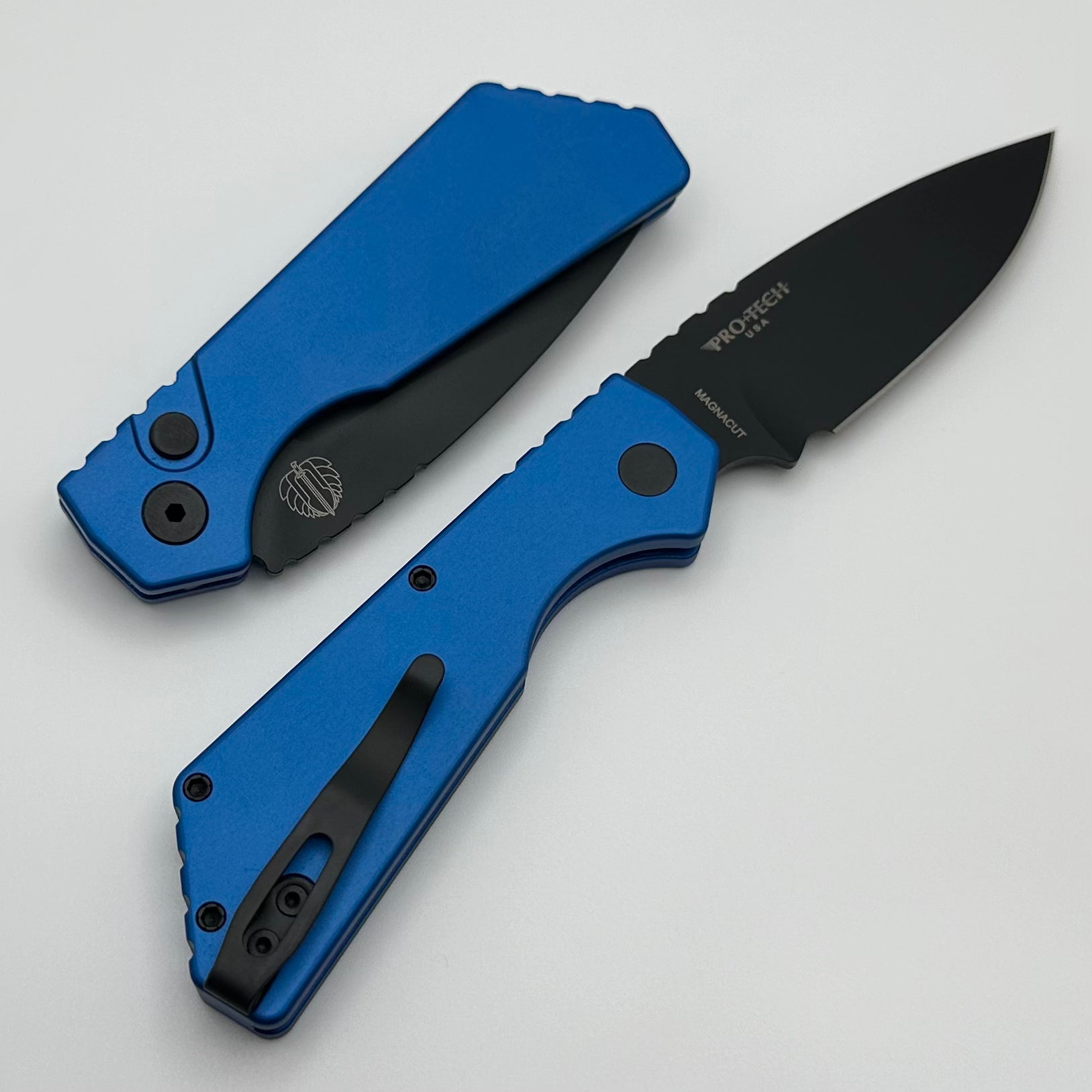 Pro-Tech PT Plus Blue Aluminum Handle & DLC MagnaCut Blade PT203-Blue