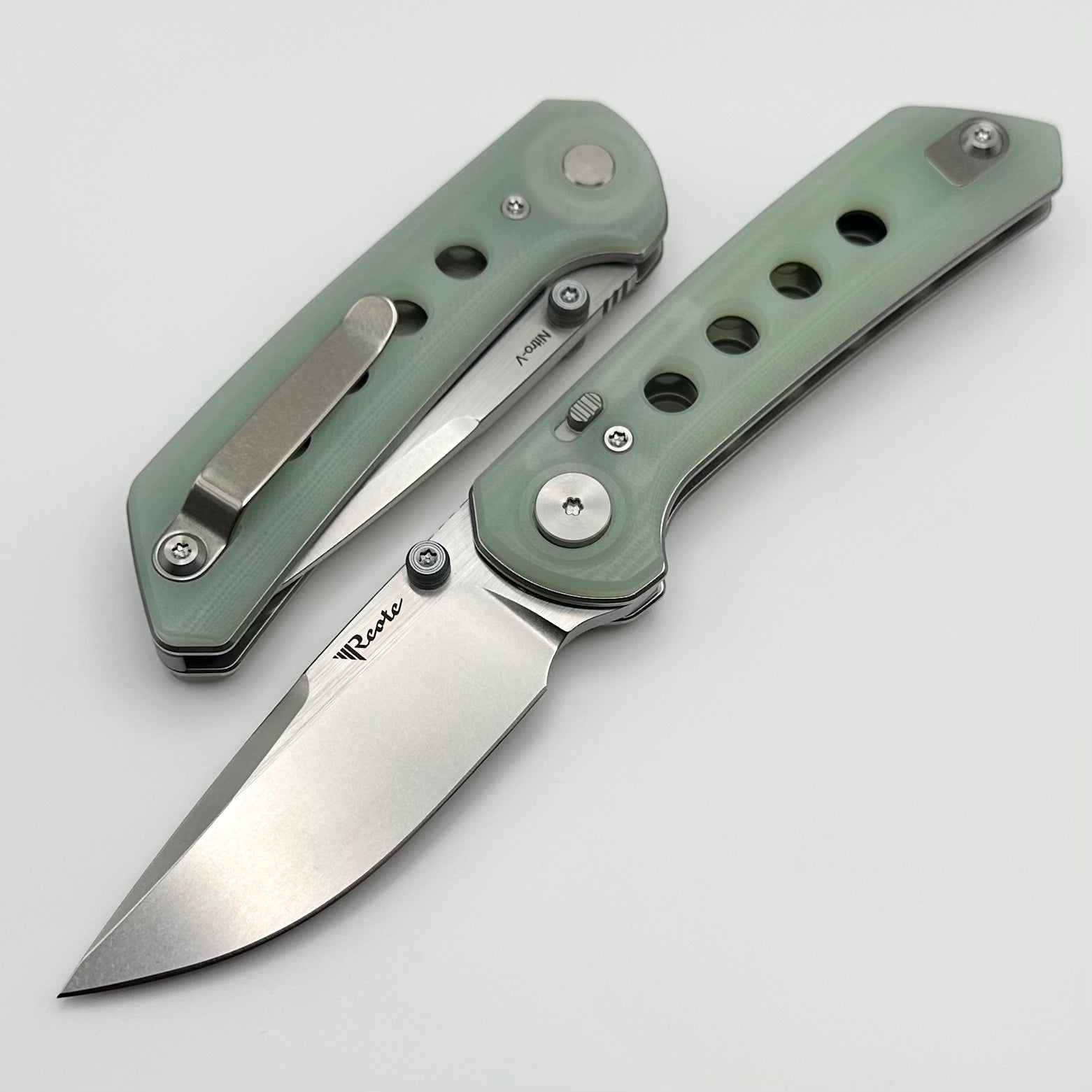 Reate Knives PL-XT Jade G-10 & Stonewash Nitro-V